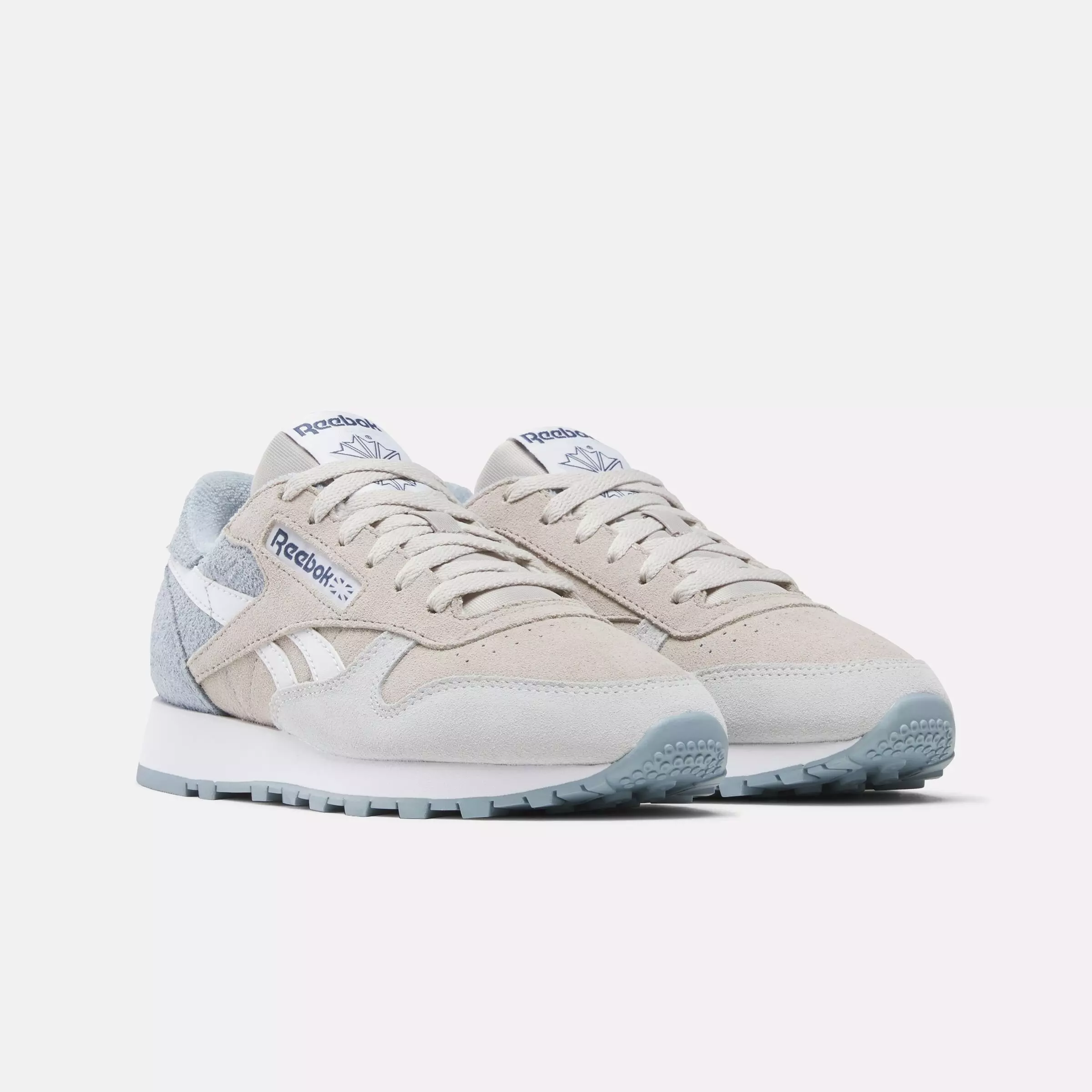 Reebok Classic Leather "Beige/Blue/White" Women's Shoe - BEIGE/BLUE/WHITE
