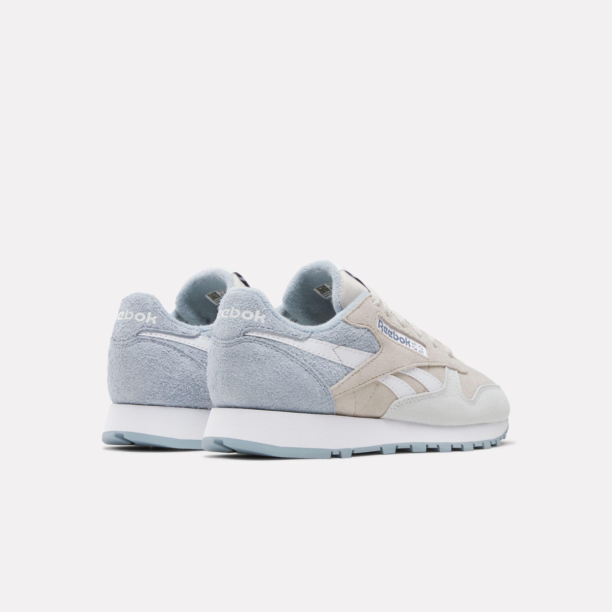 Reebok Classic Leather "Beige/Blue/White" Women's Shoe - BEIGE/BLUE/WHITE Thumbnail View 3