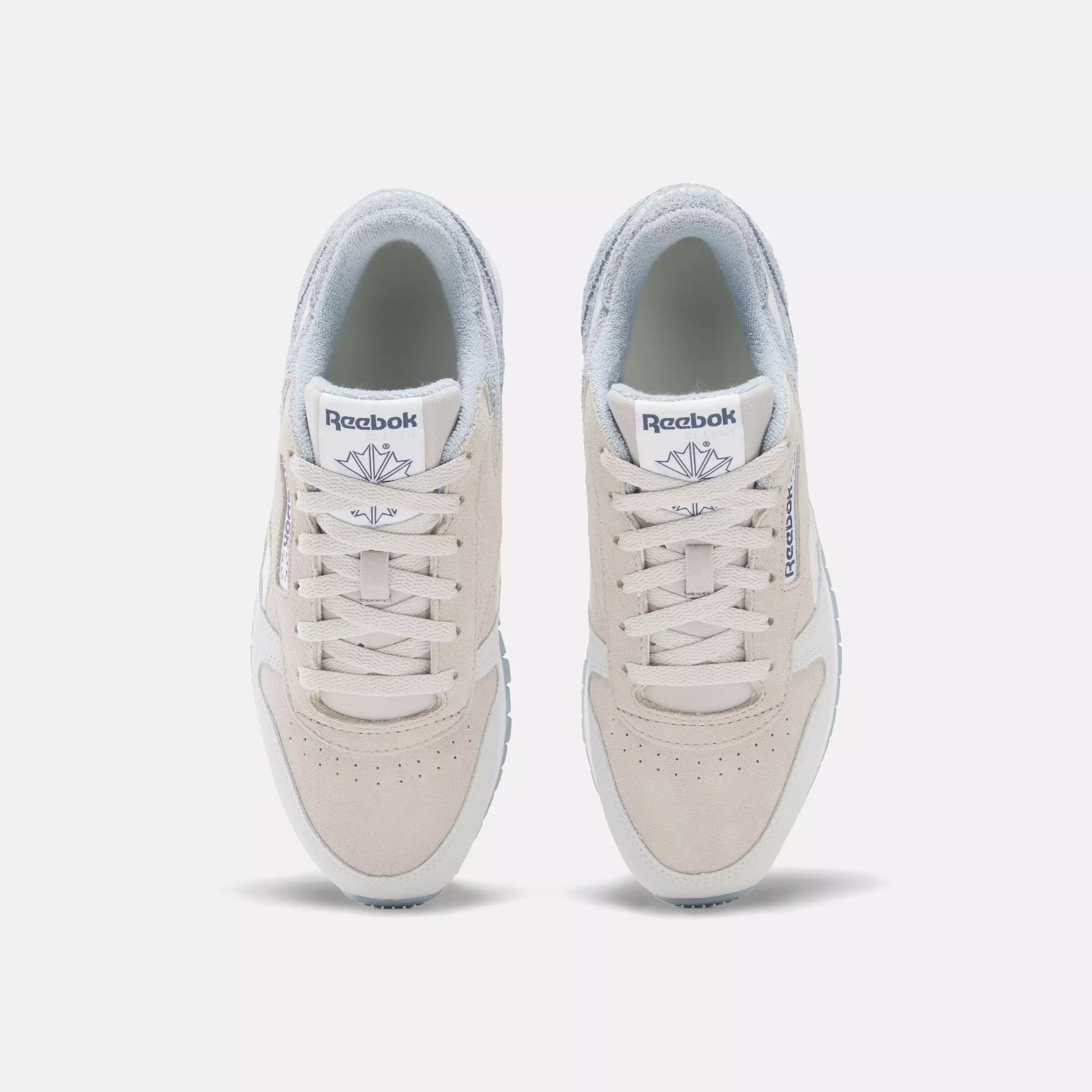 Reebok Classic Leather "Beige/Blue/White" Women's Shoe - BEIGE/BLUE/WHITE