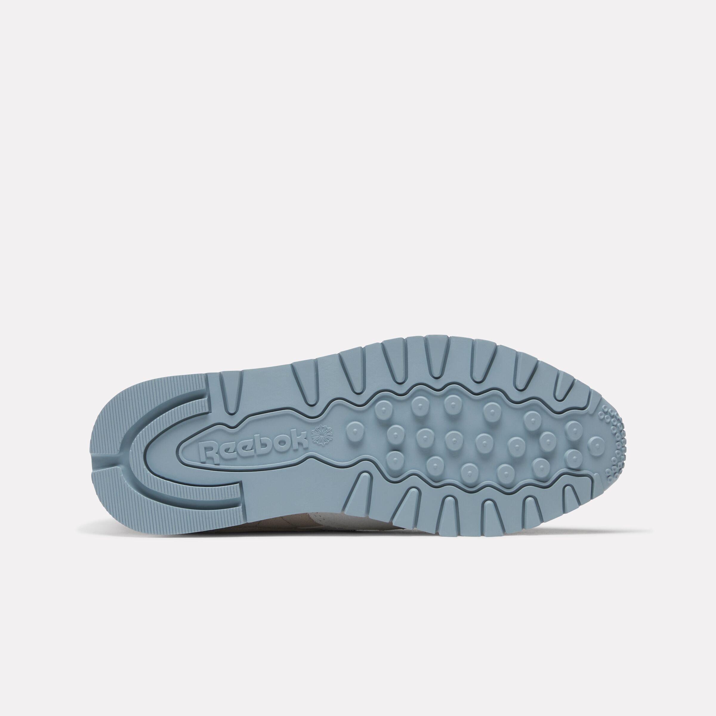 Reebok Classic Leather "Beige/Blue/White" Women's Shoe - BEIGE/BLUE/WHITE Thumbnail View 5