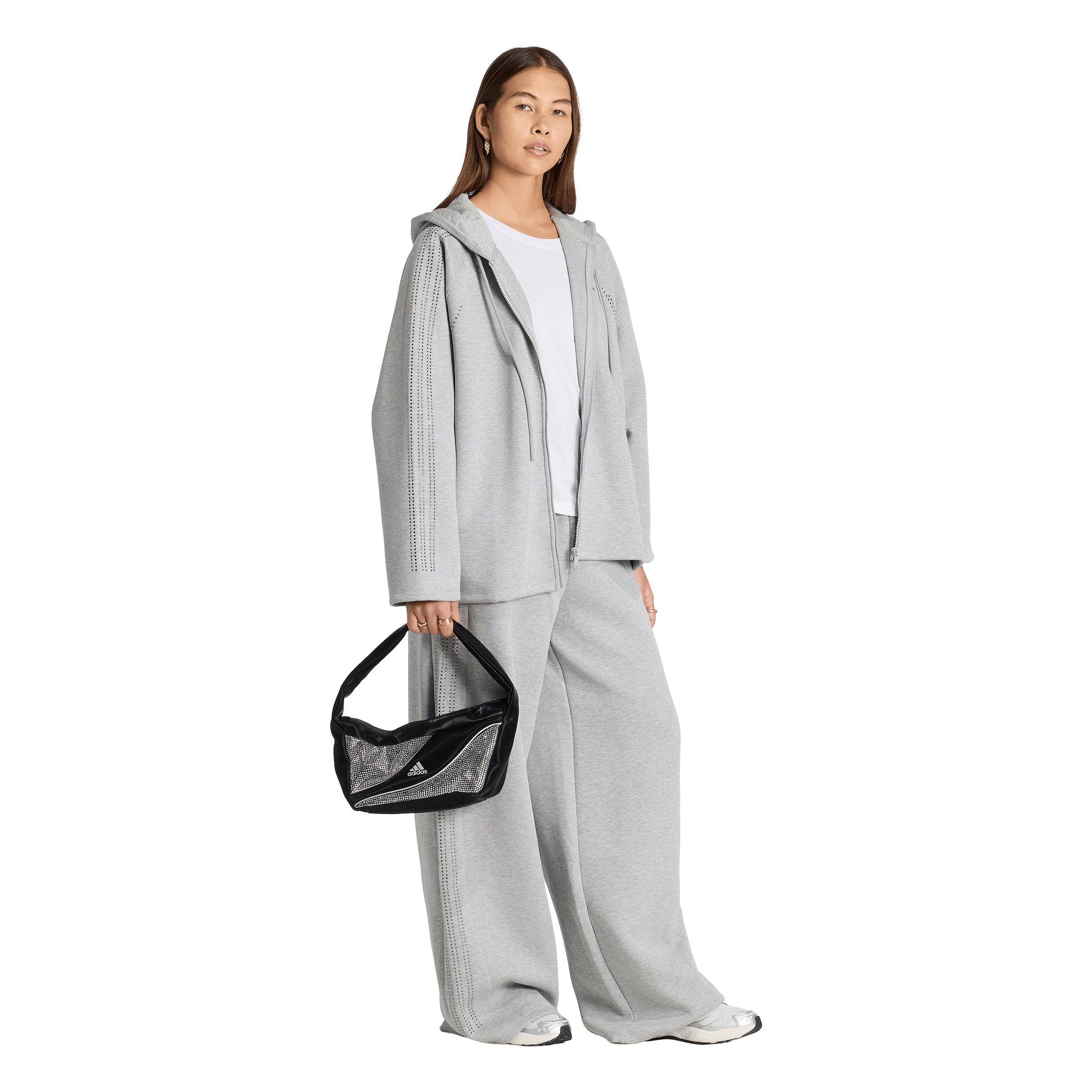 adidas Originals Women's Teamgeist Rhinestone Track Pants - Grey - GREY Thumbnail View 5