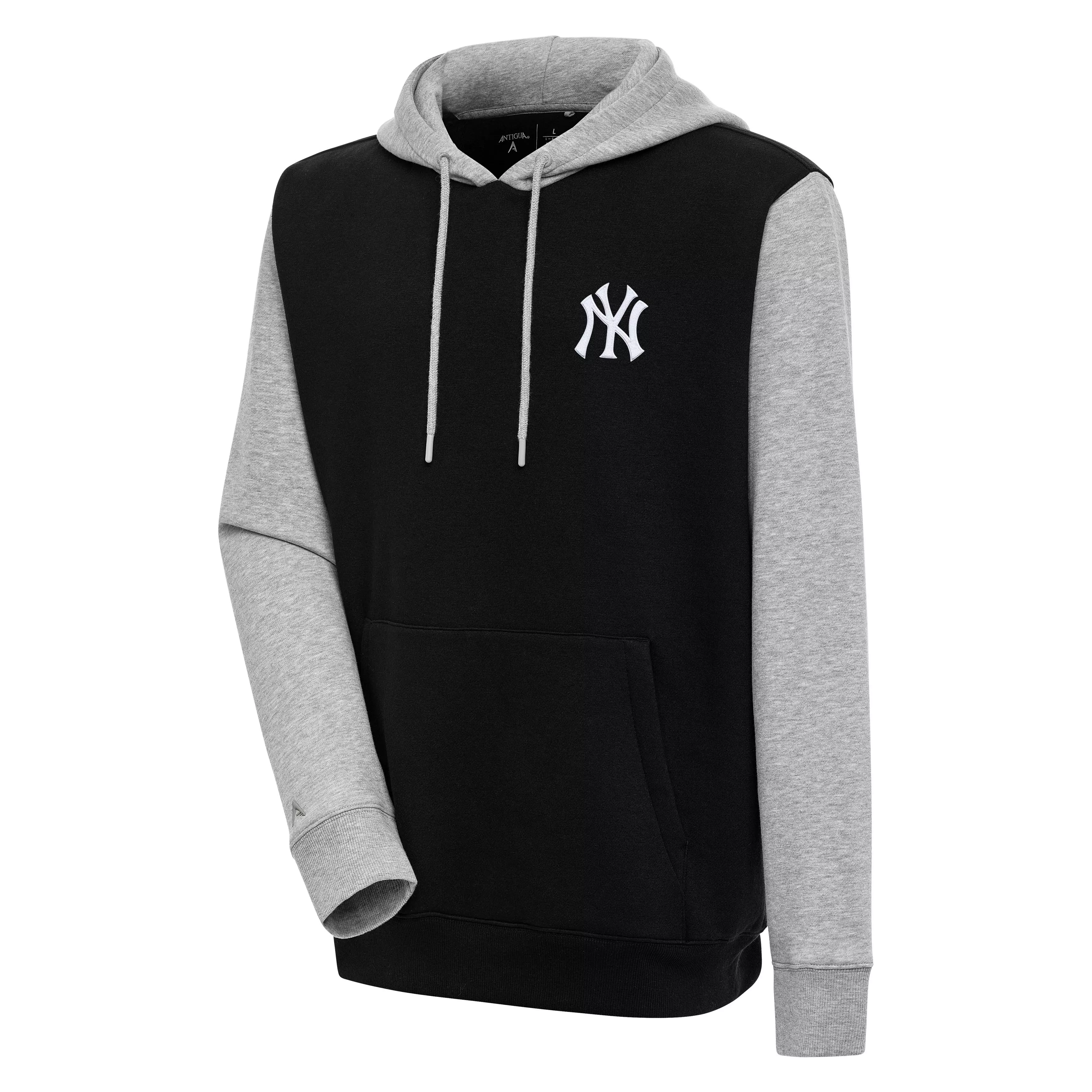 Antigua Men's New York Yankees Victory Pullover Hoodie - BLACK/GREY