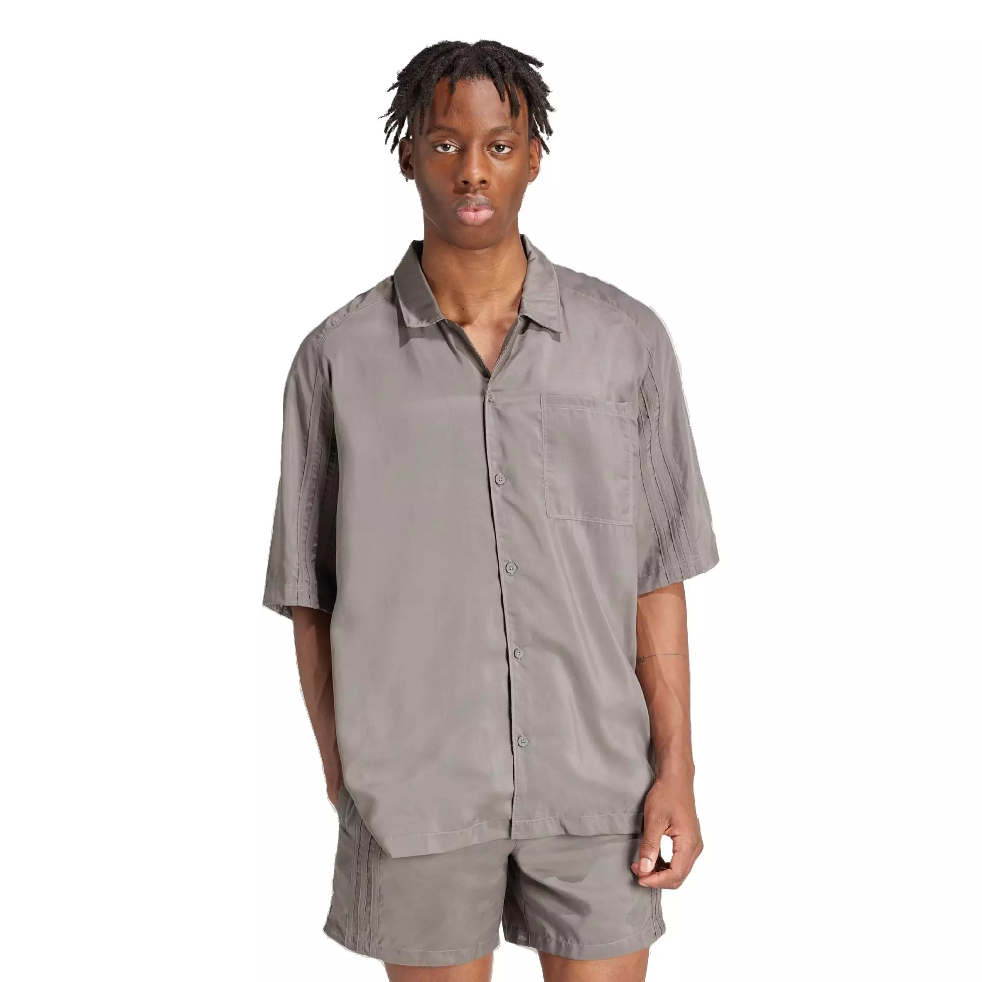 adidas Originals Men's Fashion Leaf Lifestyle Short-Sleeve Shirt -Brown - BROWN