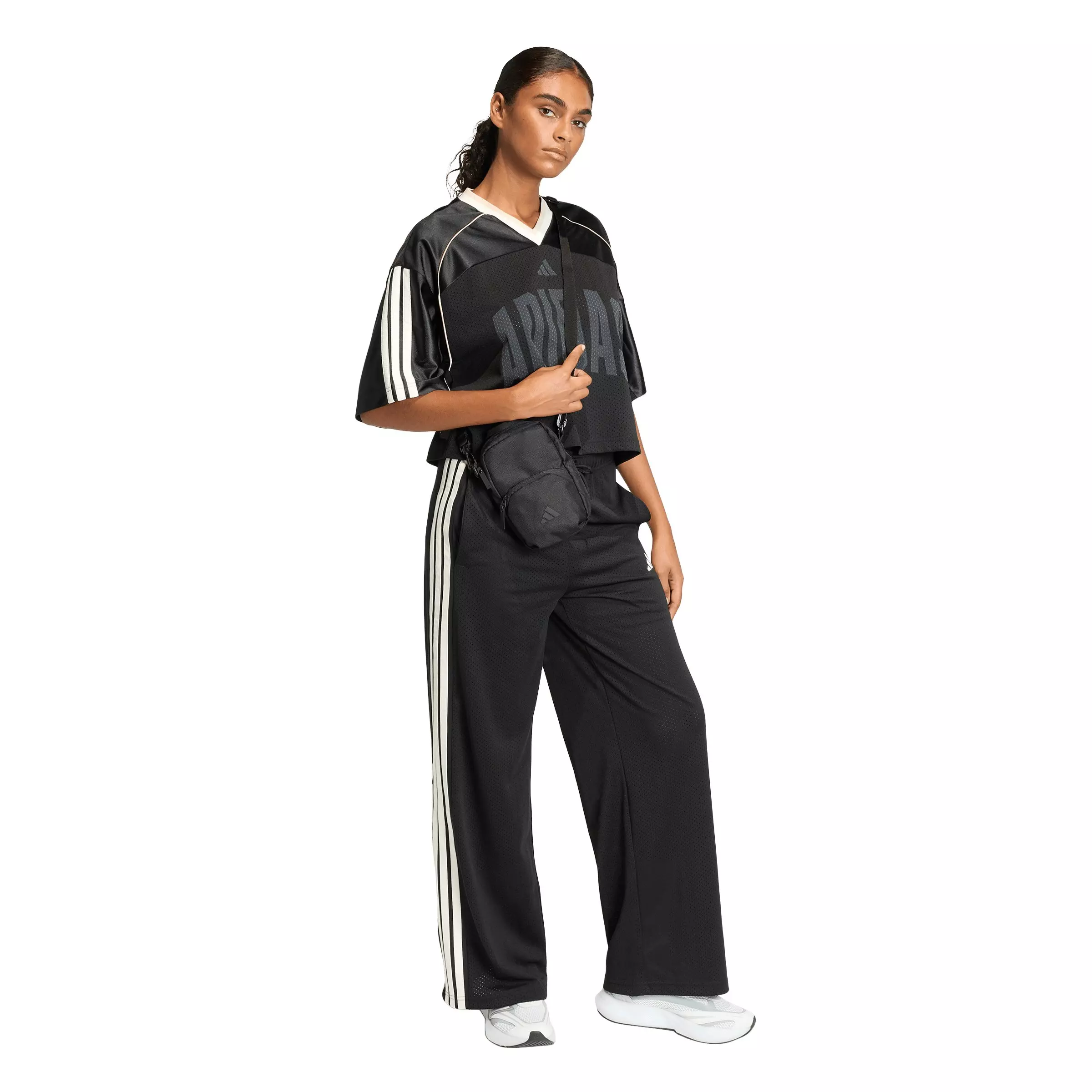 adidas Women's Stadium Mesh Track Pants - Black - BLACK