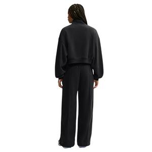 Nike Women's Studio Fleece Plush Oversized 1/4 Zip Cropped Top - Black/Off-White - BLACK/OFF-WHITE