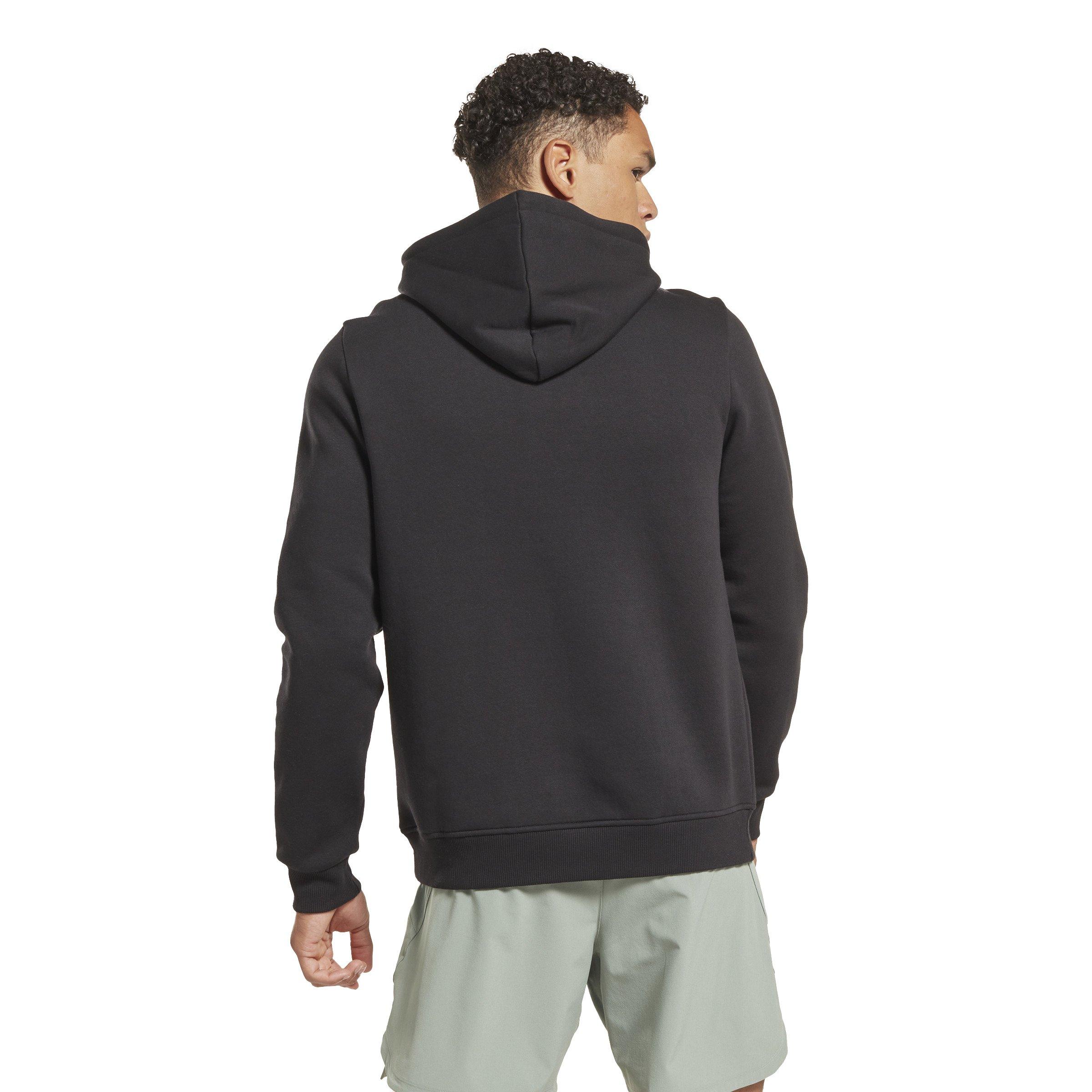 Reebok Men's Identity Fleece Stacked Logo Pullover- Black - BLACK Thumbnail View 2