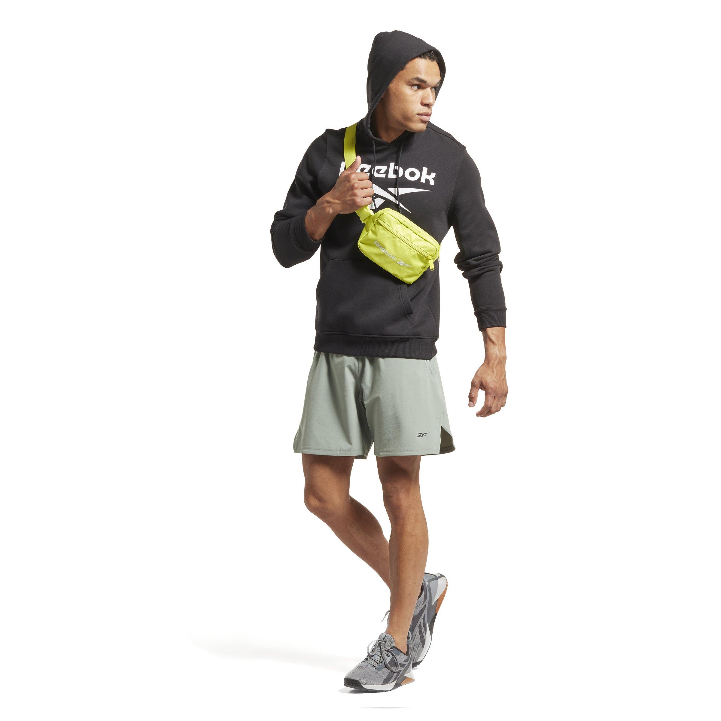 Reebok Men's Identity Fleece Stacked Logo Pullover- Black - BLACK Thumbnail View 3