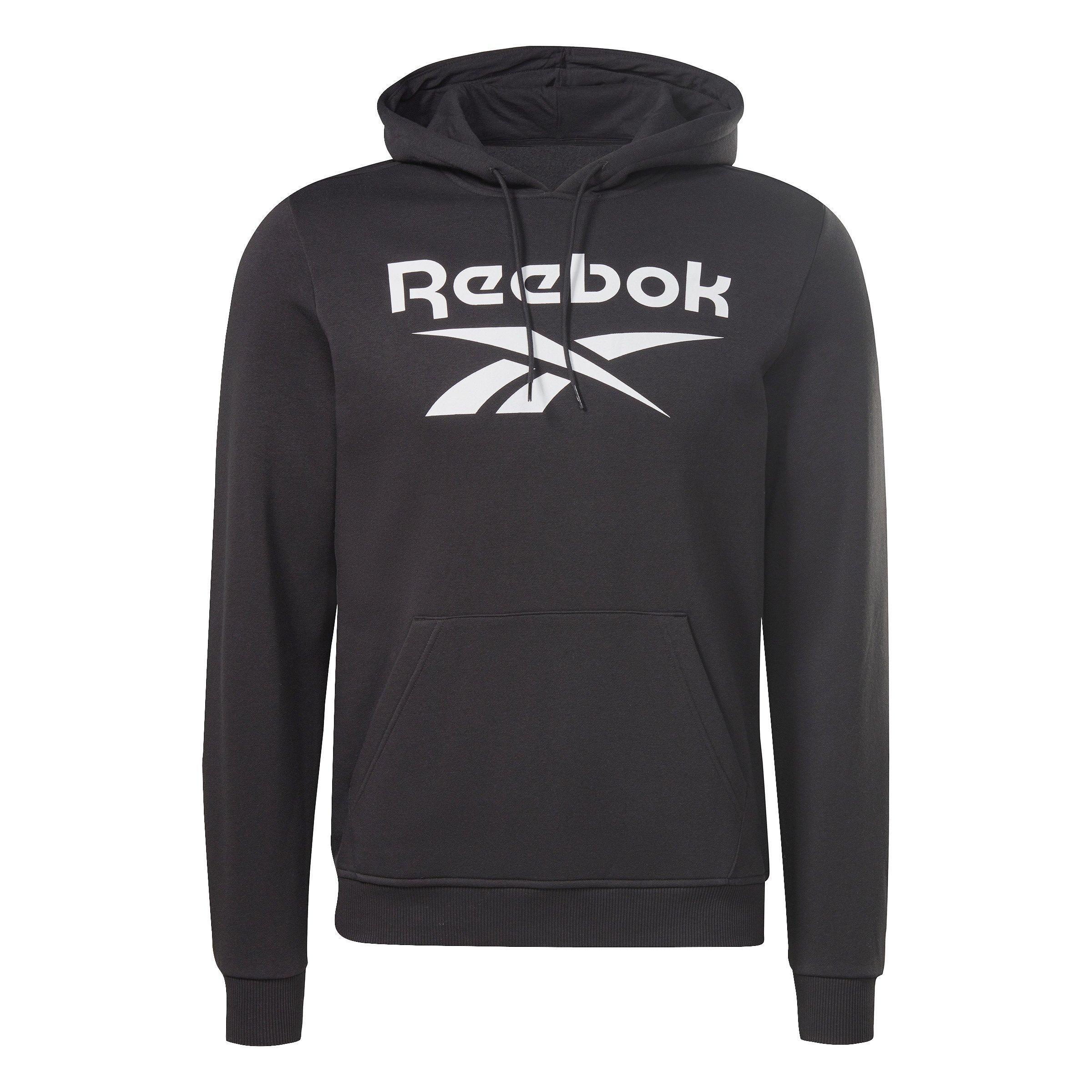 Reebok Men's Identity Fleece Stacked Logo Pullover- Black - BLACK Thumbnail View 6