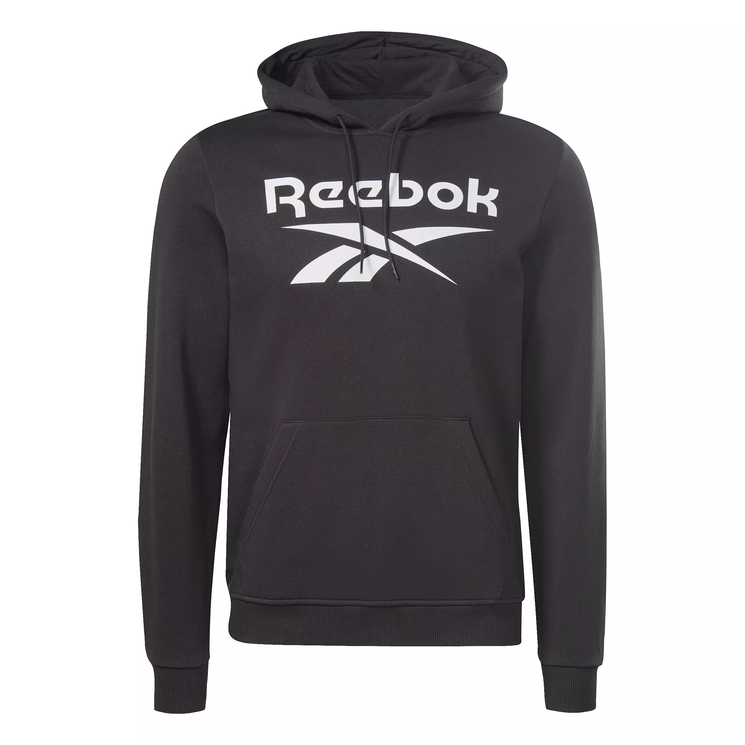 Reebok Men's Identity Fleece Stacked Logo Pullover- Black - BLACK