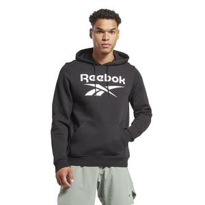 Reebok Men's Identity Fleece Stacked Logo Pullover- Black