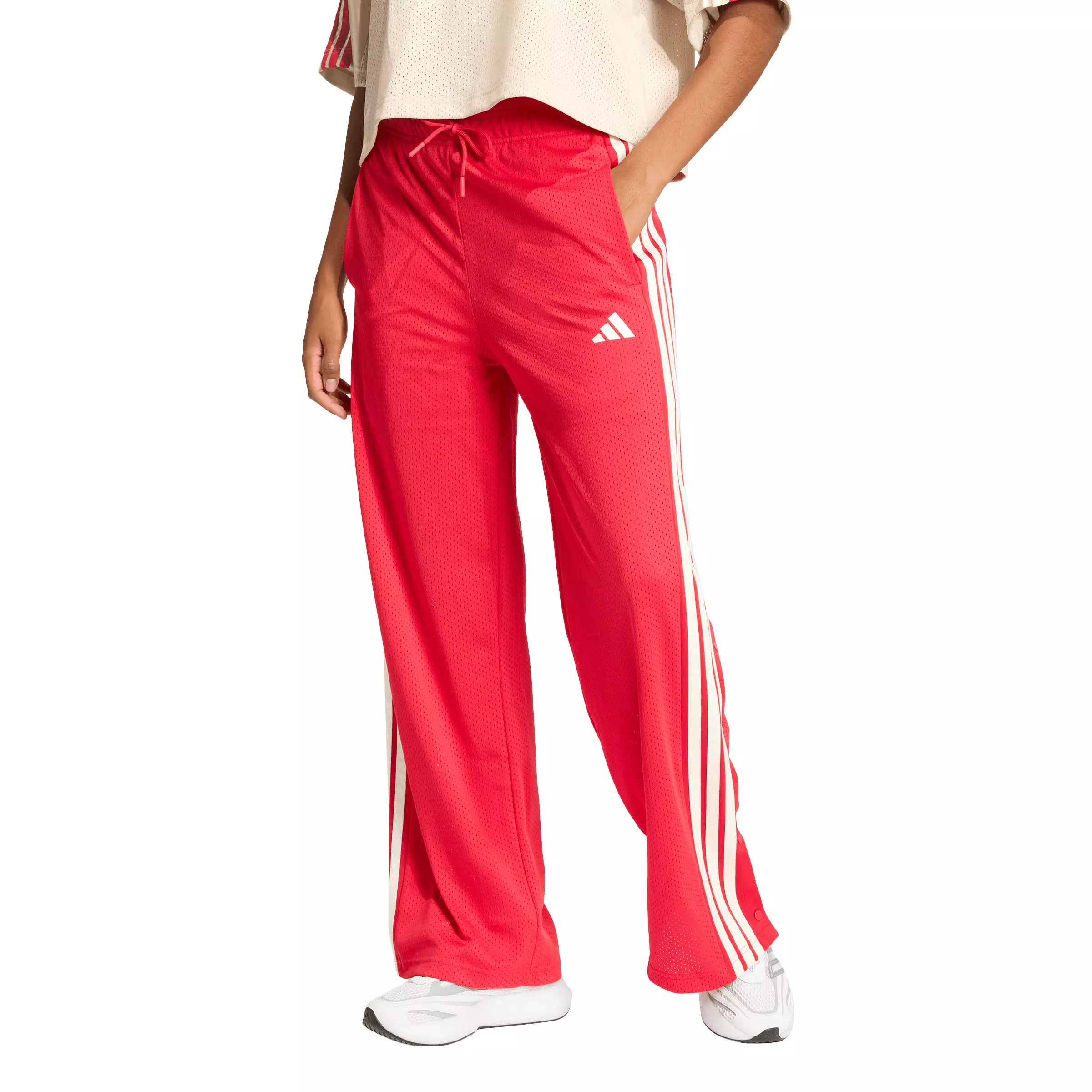 adidas Women's Stadium Mesh Track Pants - Red - RED