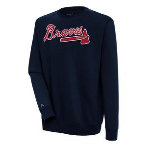 Antigua Men's Atlanta Braves Large Logo Victory Crew