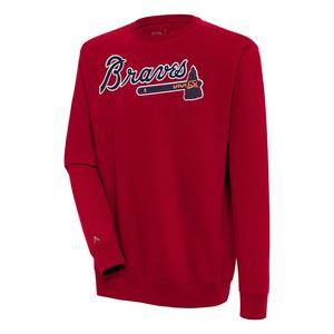 Antigua Men's Atlanta Braves Large Logo Victory Crew