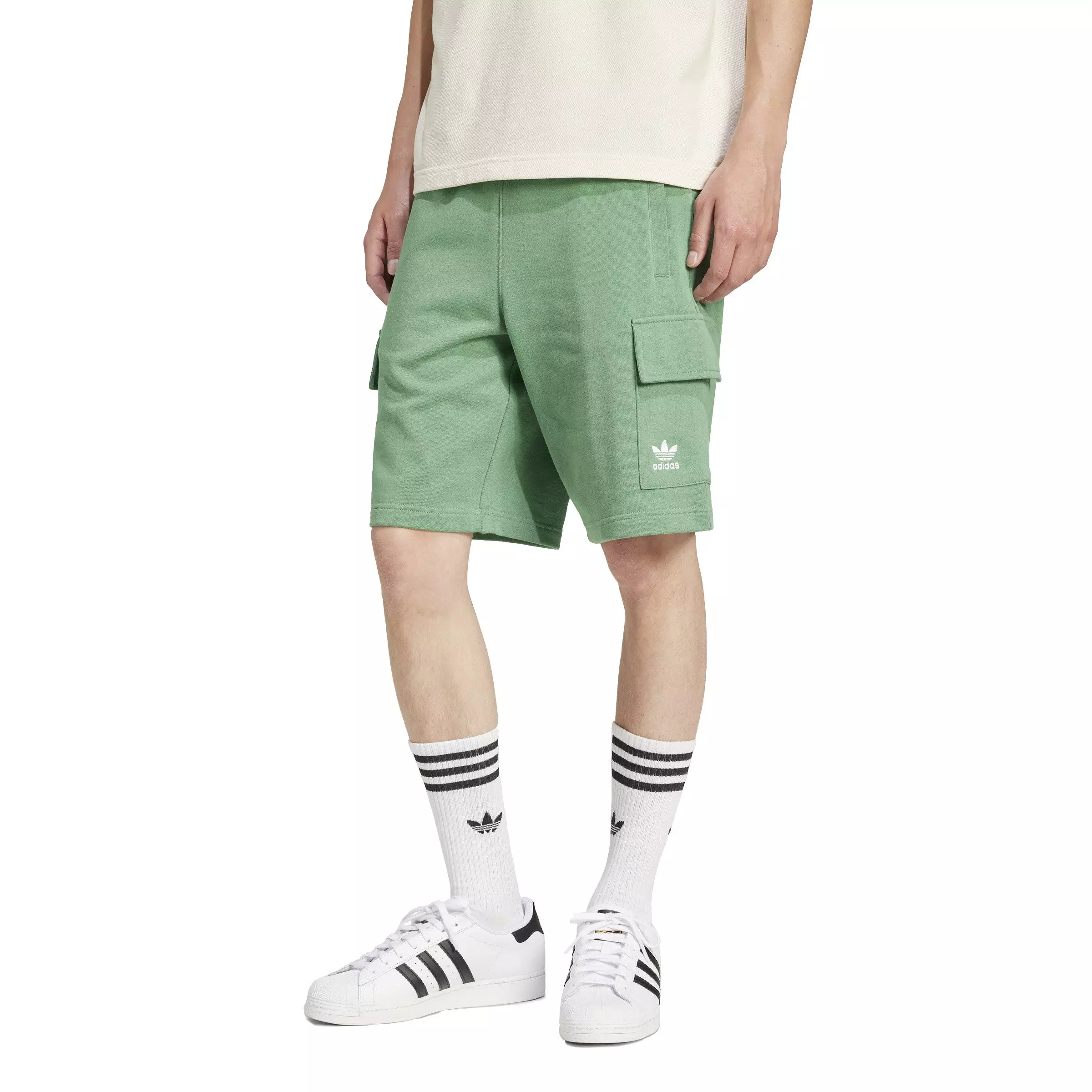 adidas Originals Men's Trefoil Essentials Lifestyle Cargo Shorts -Green - GREEN