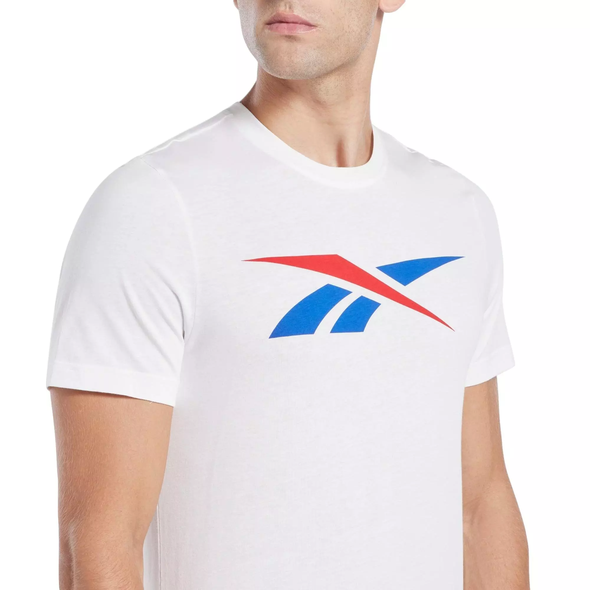 Reebok Men's Graphic Series Vector T-Shirt- White/Red - WHITE/RED/BLUE