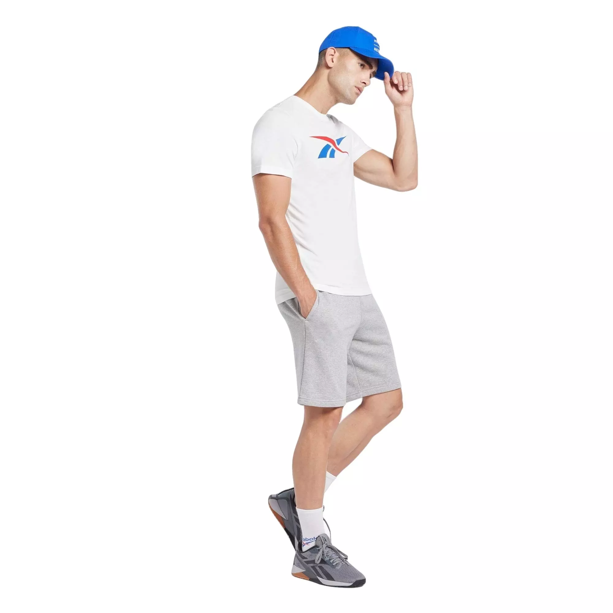 Reebok Men's Graphic Series Vector T-Shirt- White/Red - WHITE/RED/BLUE