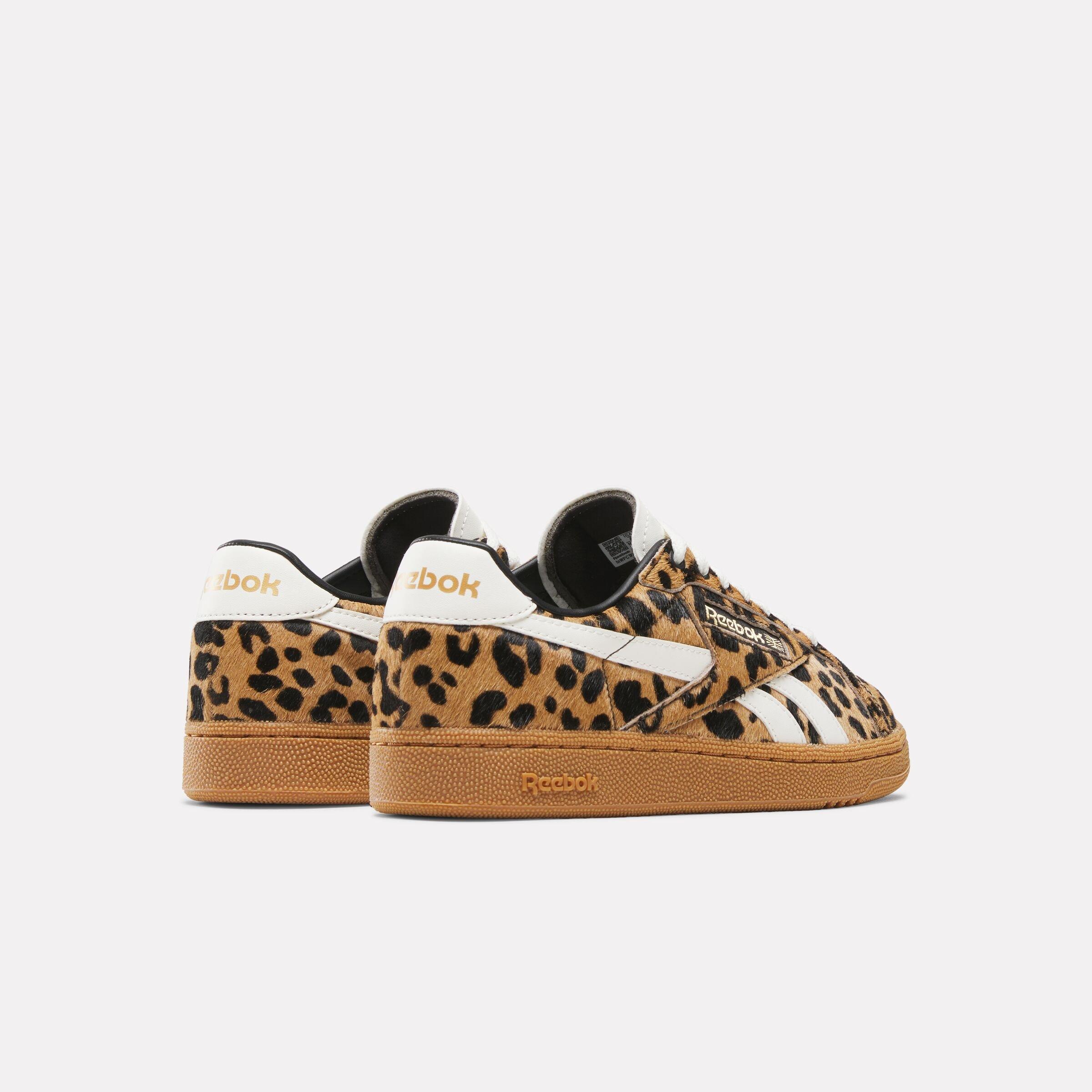 Reebok Club C Grounds UK "Cheetah Print" Women's Shoe - BROWN/BLACK/WHITE Thumbnail View 3