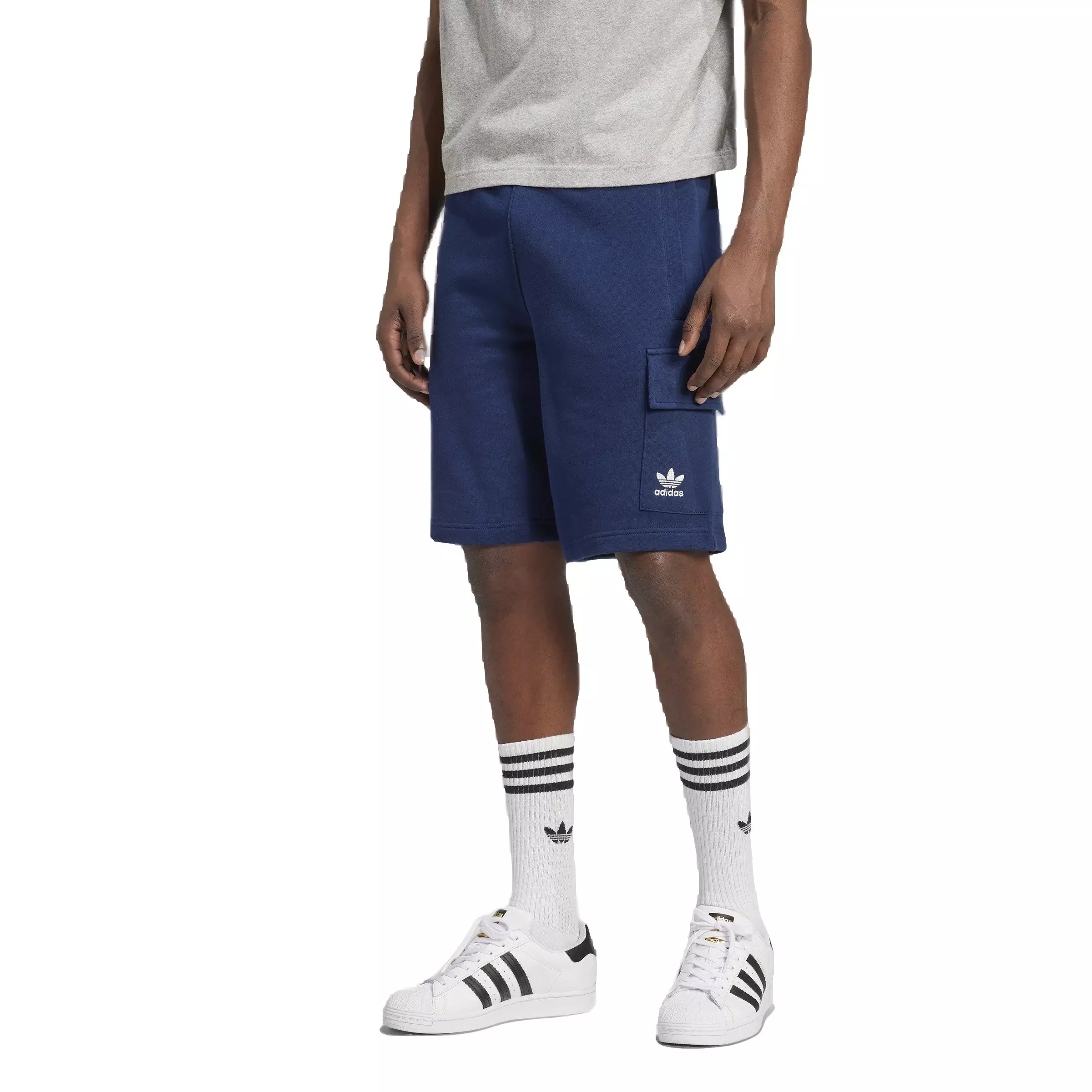 adidas Originals Men's Trefoil Essentials Lifestyle Cargo Shorts -Navy - NAVY