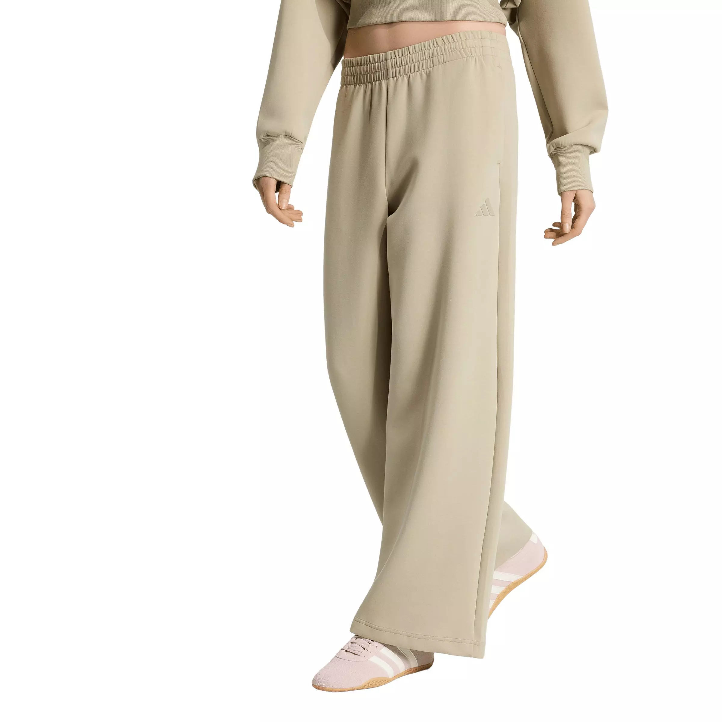 adidas Women's Soft Lux Straight Leg Pants - Khaki - KHAKI