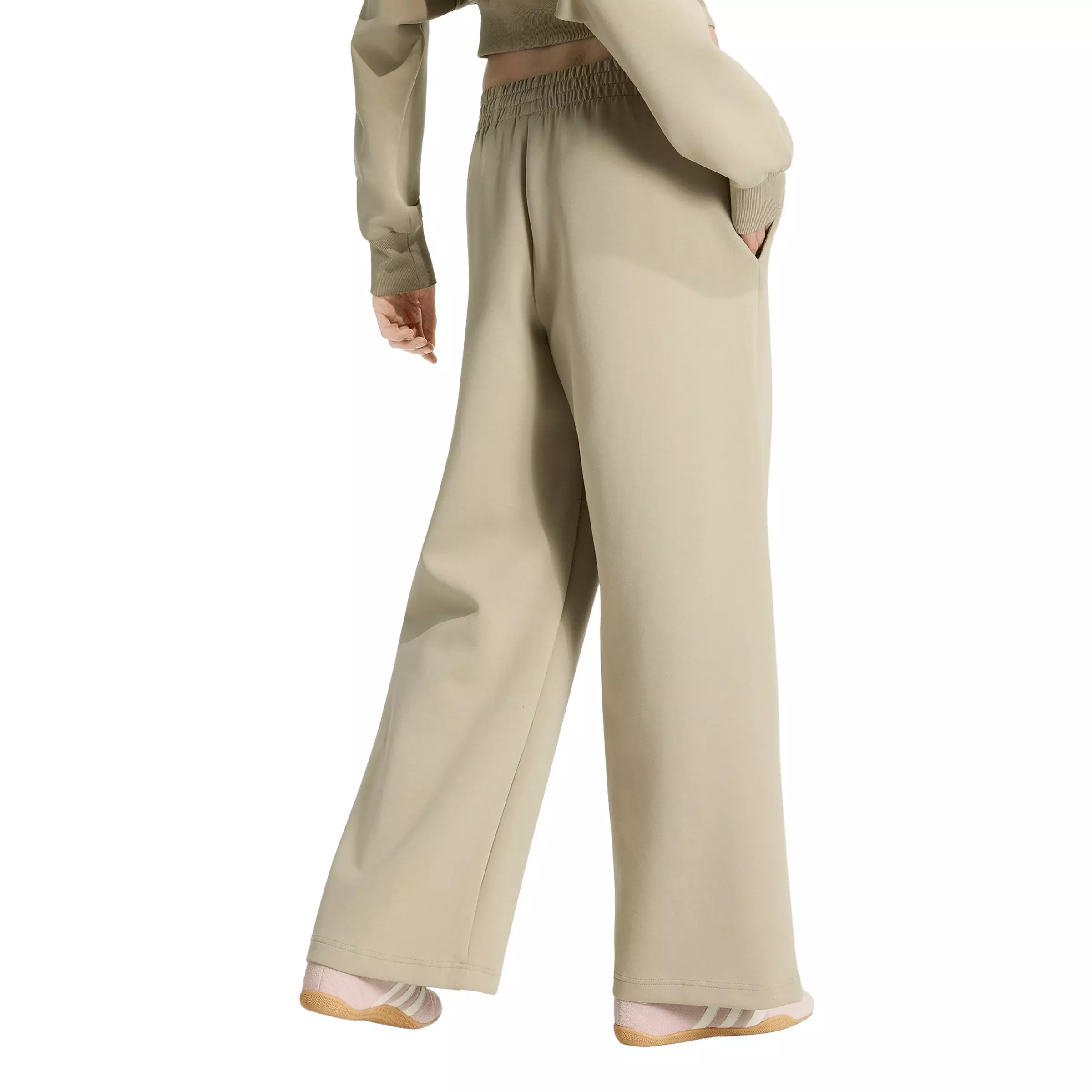 adidas Women's Soft Lux Straight Leg Pants - Khaki - KHAKI