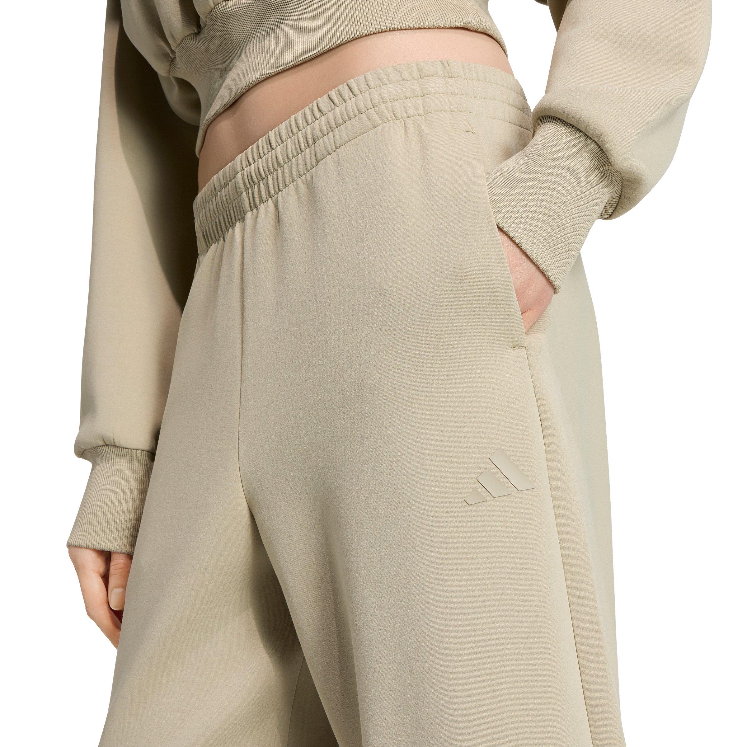 adidas Women's Soft Lux Straight Leg Pants - Khaki - KHAKI Thumbnail View 3