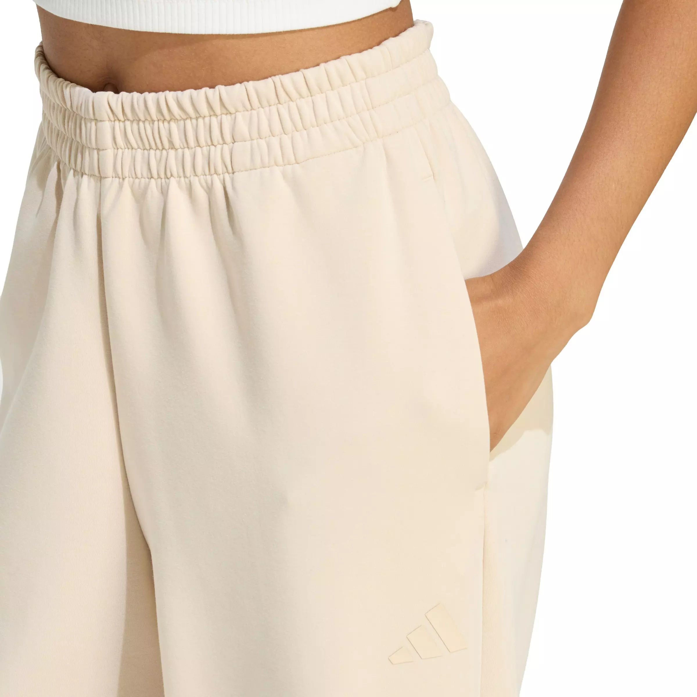 adidas Women's Soft Lux Straight Leg Pants - Beige - BEIGE