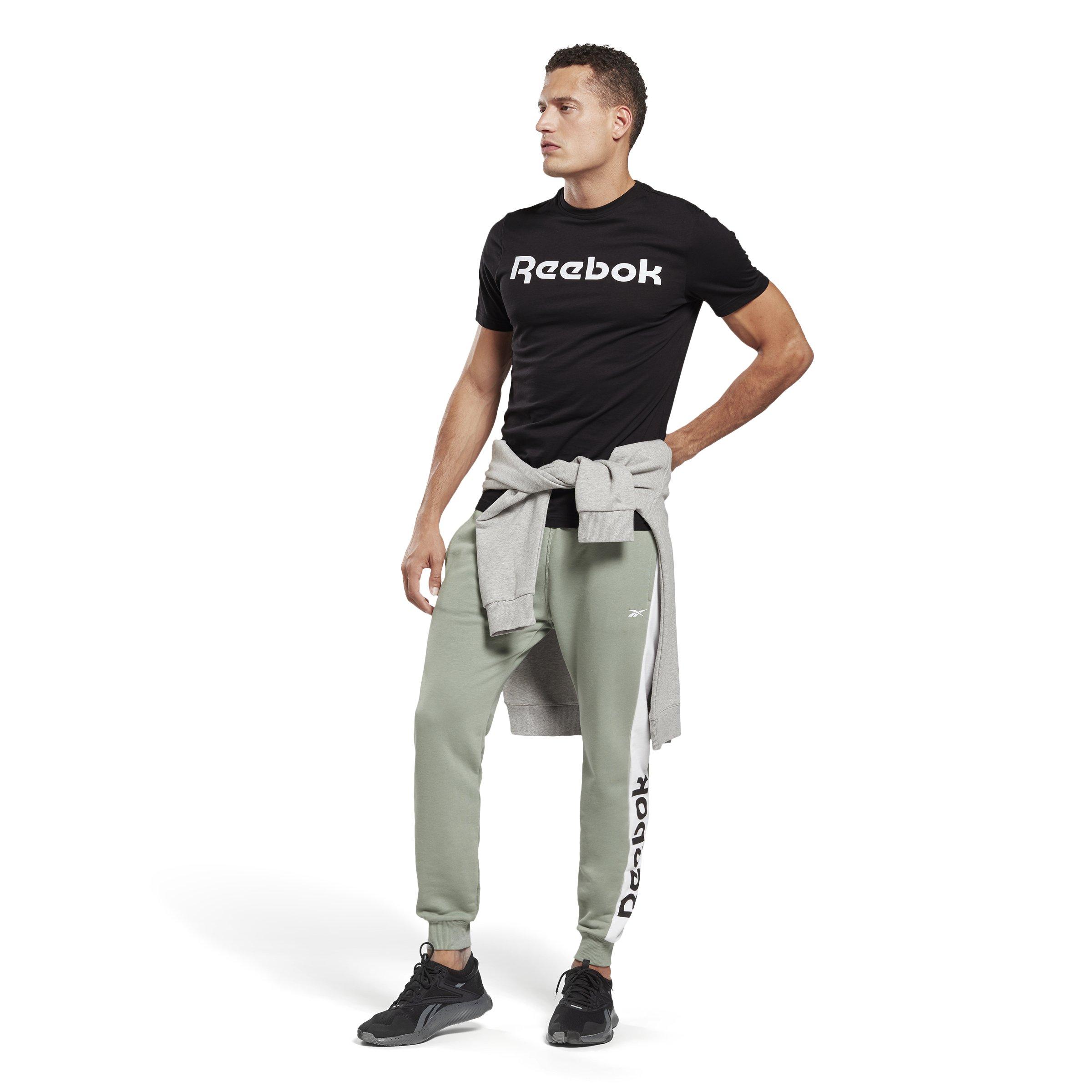 Reebok Men's Linear Read Tee- Black/White - BLACK/WHITE Thumbnail View 3