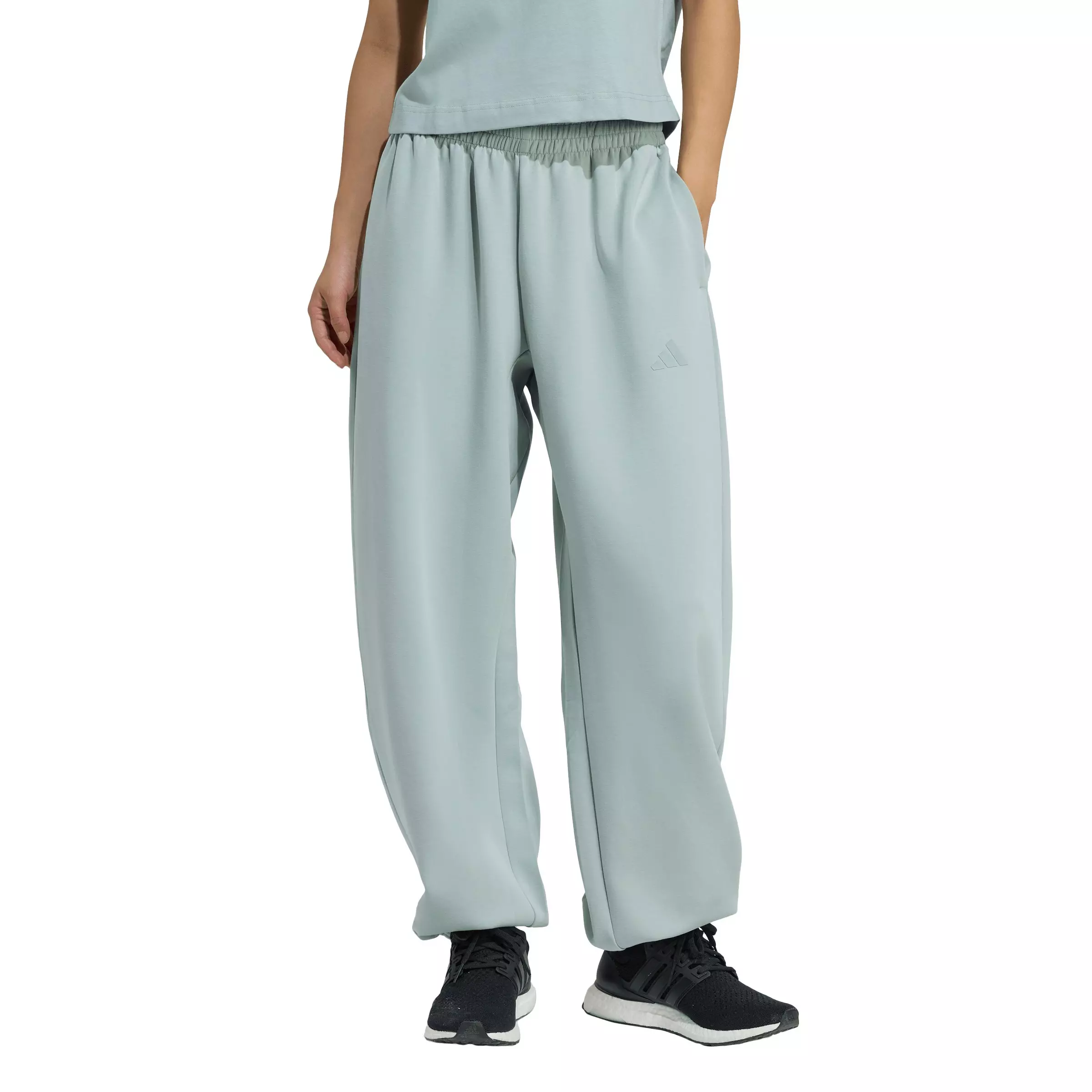 adidas Women's Soft Lux Loose Pants - Sage Green - SAGE GREEN
