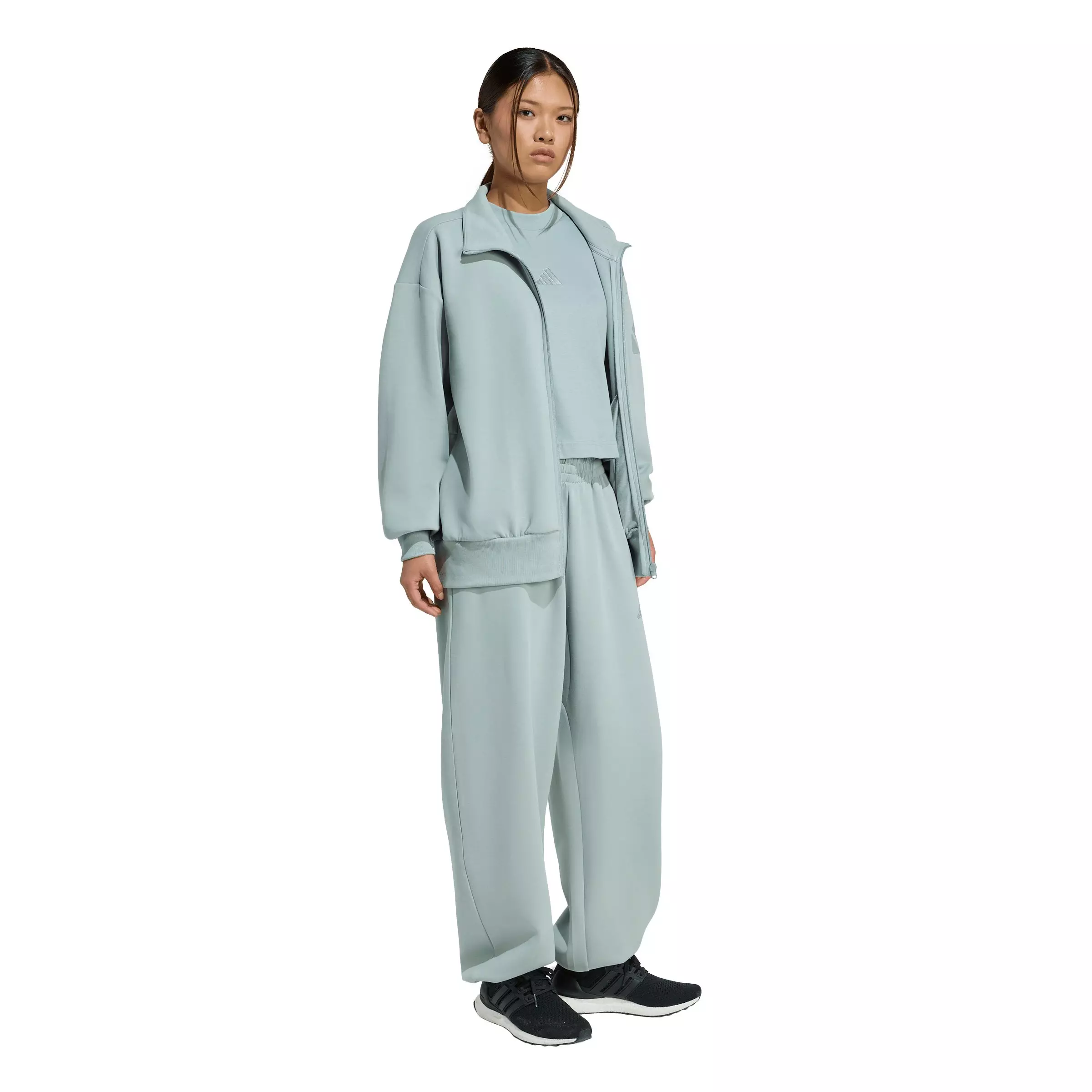 adidas Women's Soft Lux Loose Pants - Sage Green - SAGE GREEN