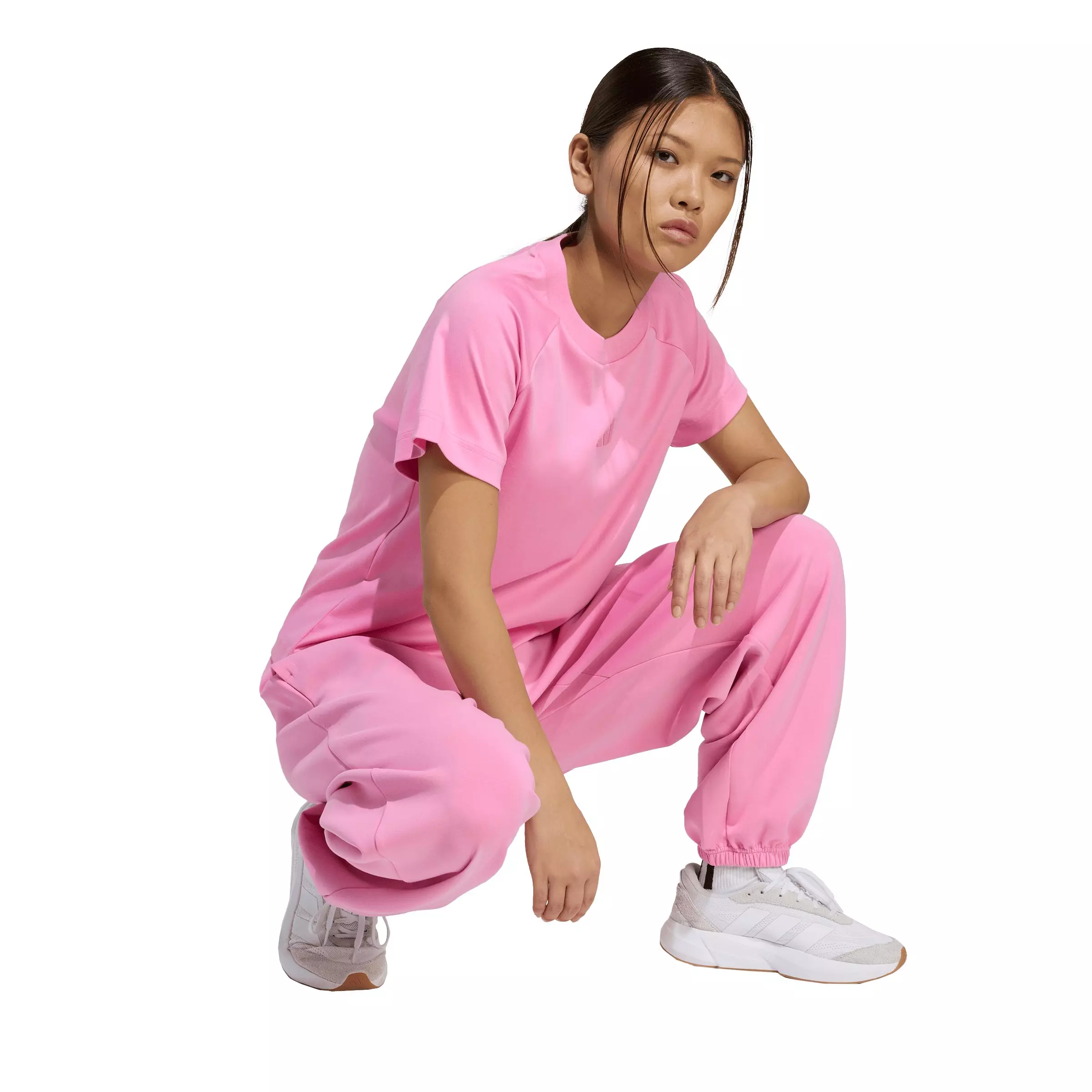 adidas Women's Soft Lux Loose Pants - Pink - PINK