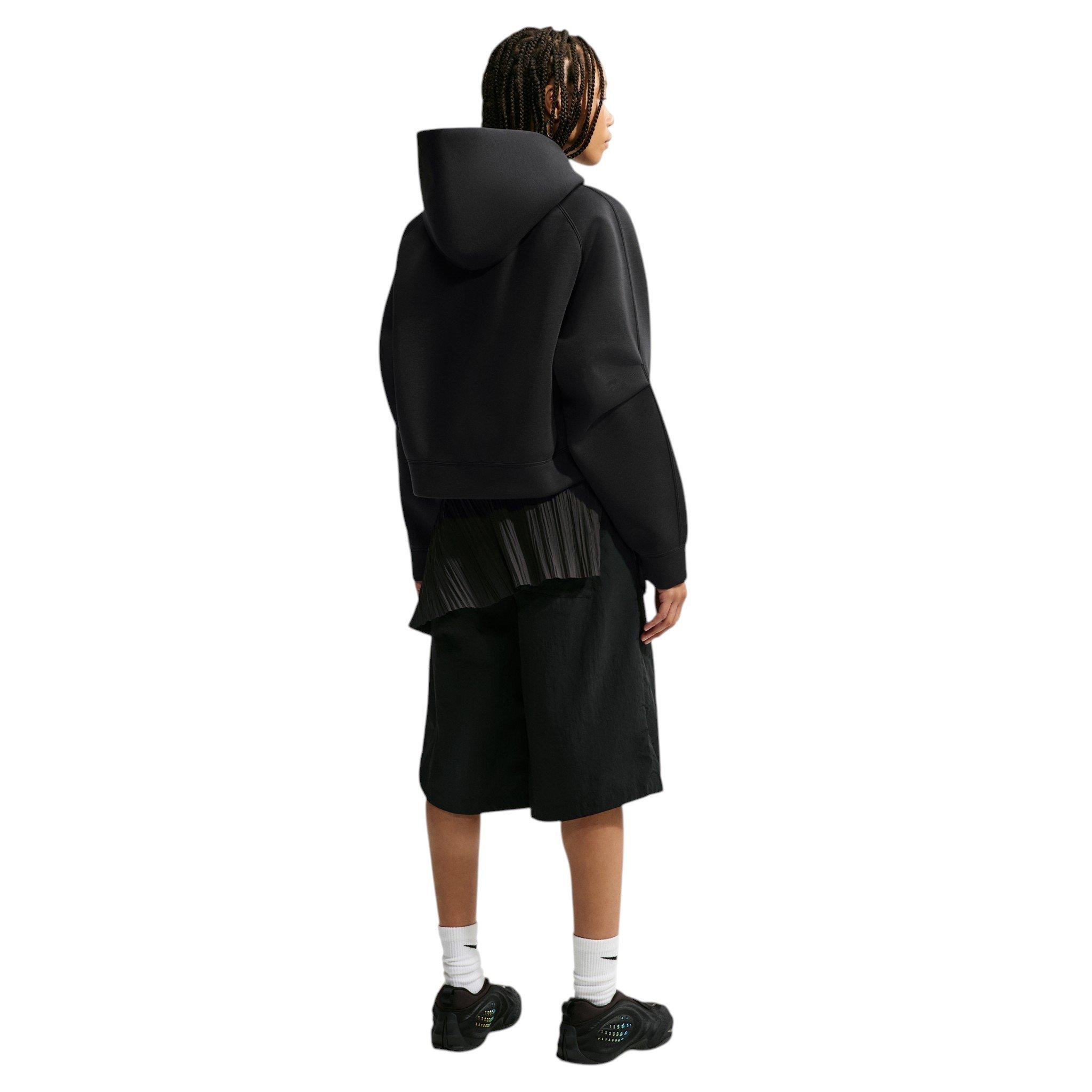 Nike Women's Article Fleece Oversized Full-Zip Hooded Jacket - Black/Silver - BLACK/SILVER