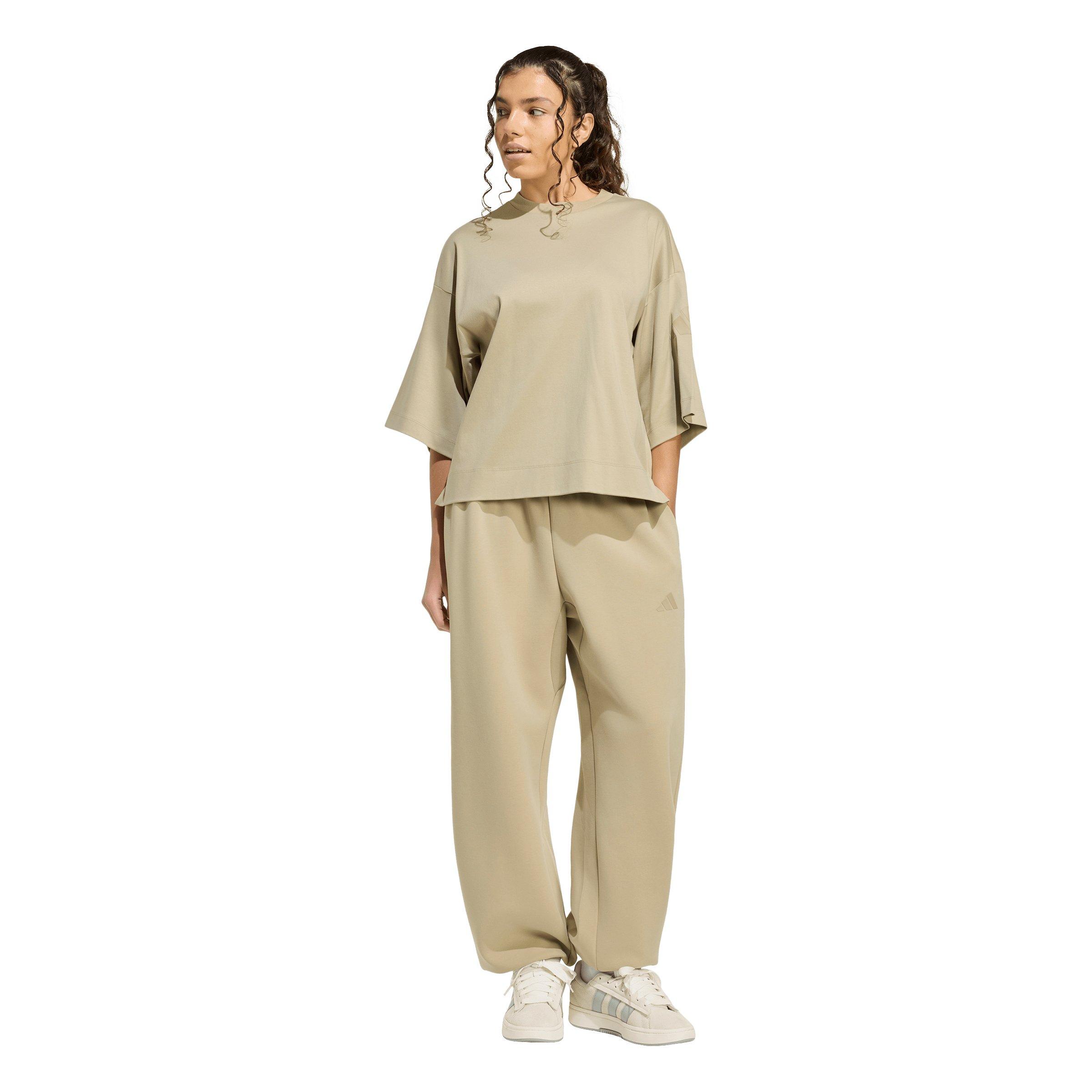 adidas Women's Soft Lux Loose Pants - Khaki - KHAKI Thumbnail View 5