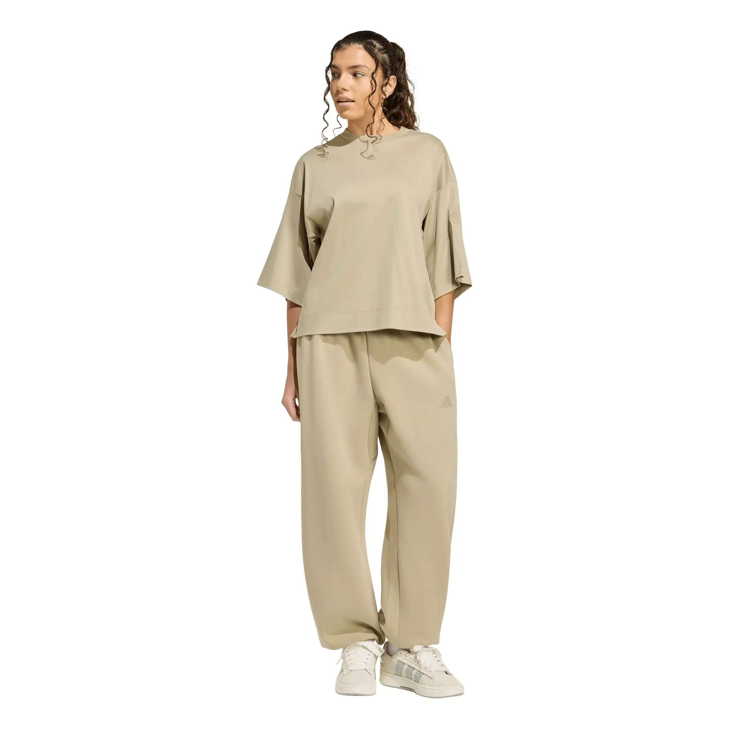 adidas Women's Soft Lux Loose Pants - Khaki - KHAKI
