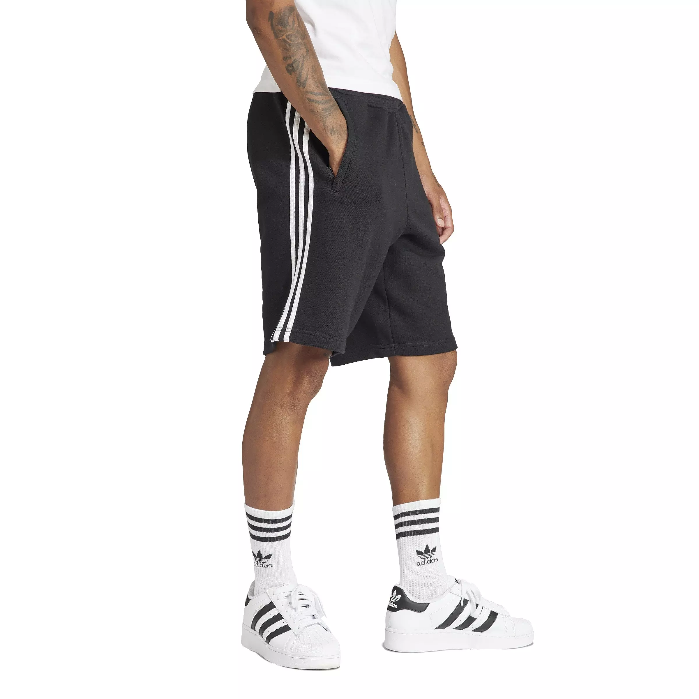 adidas Originals Men's Adicolor 3-Stripes Lifestyle Shorts -Black - BLACK