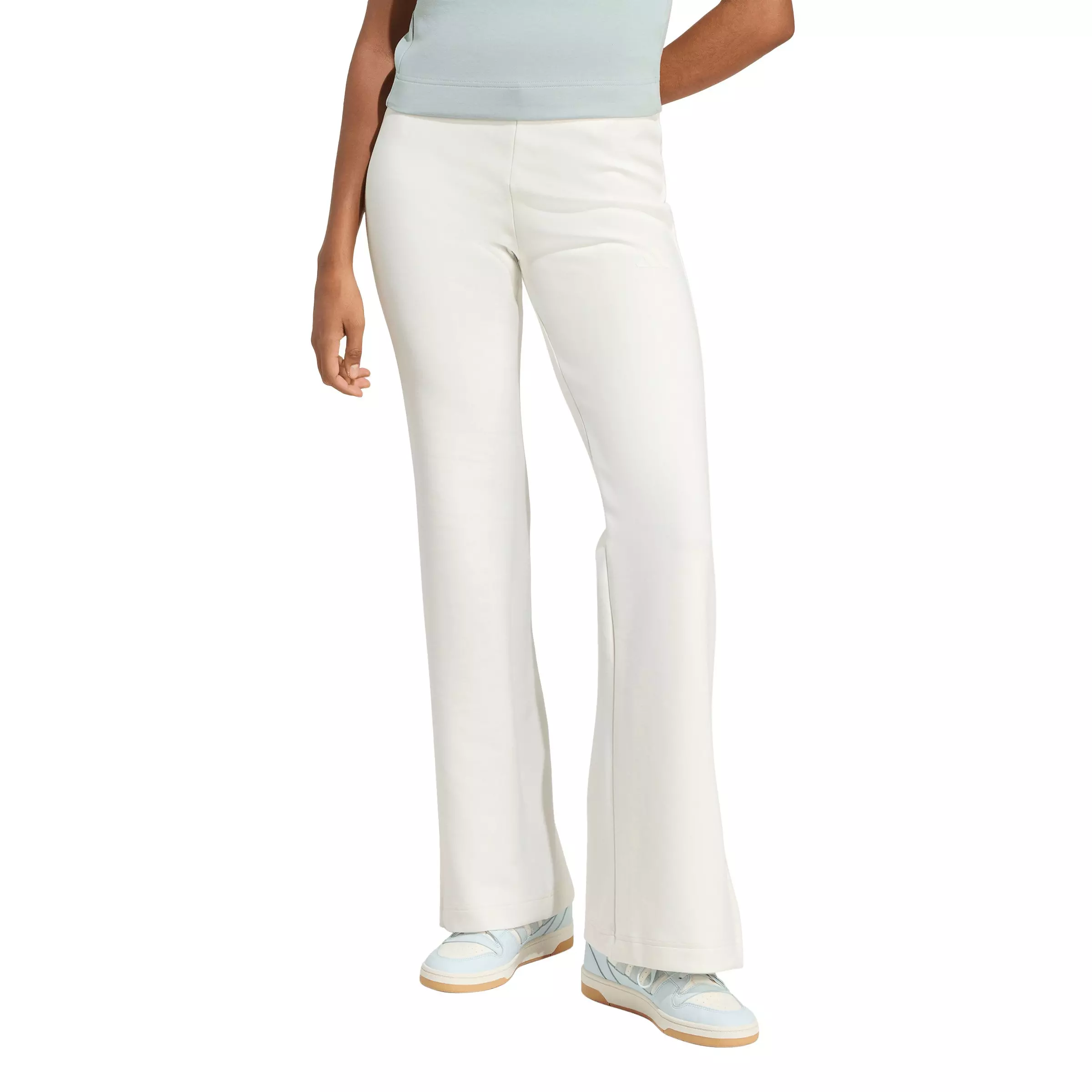 adidas Women's Soft Lux Flared Pants - Off-White - OFF-WHITE