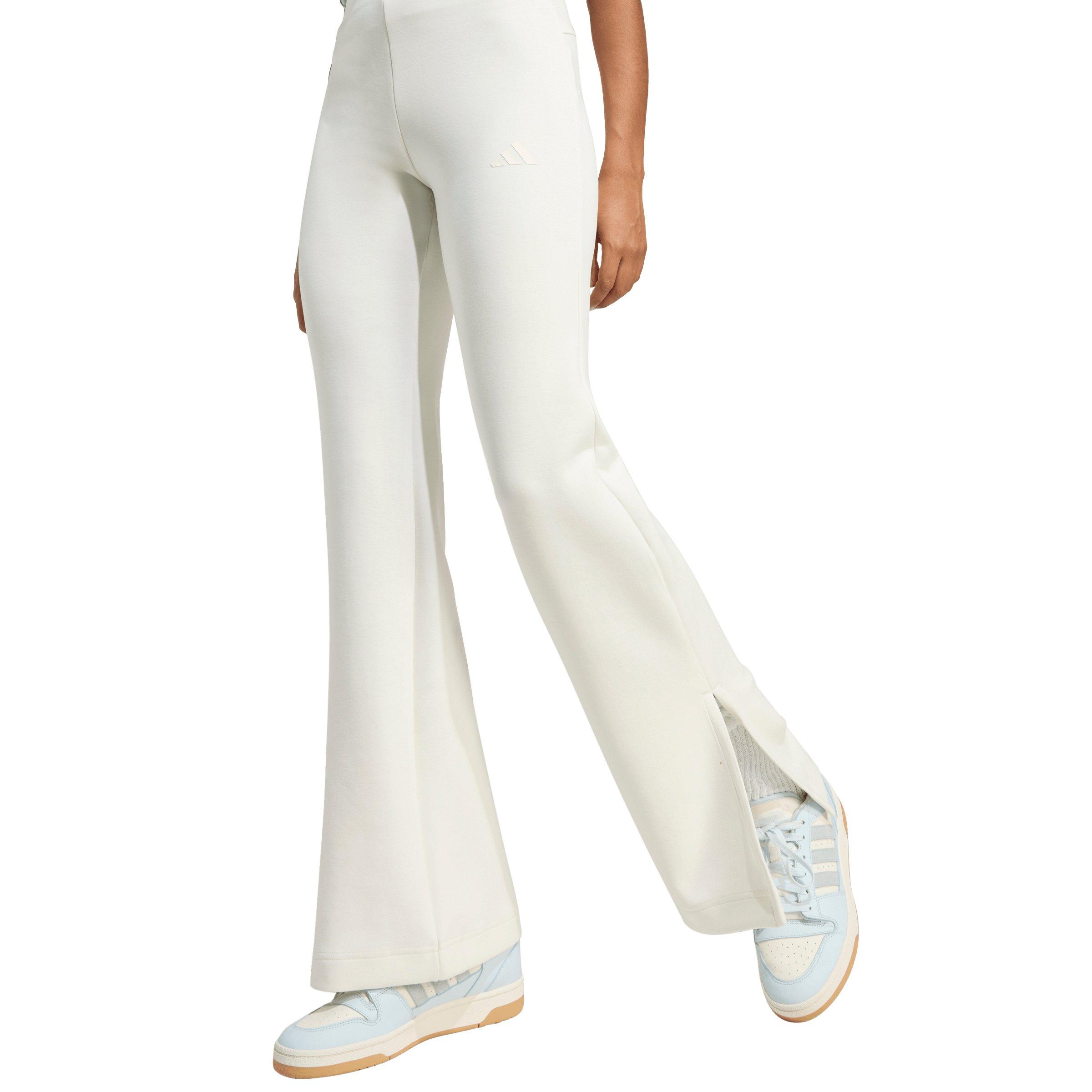 adidas Women's Soft Lux Flared Pants - Off-White - OFF-WHITE Thumbnail View 4