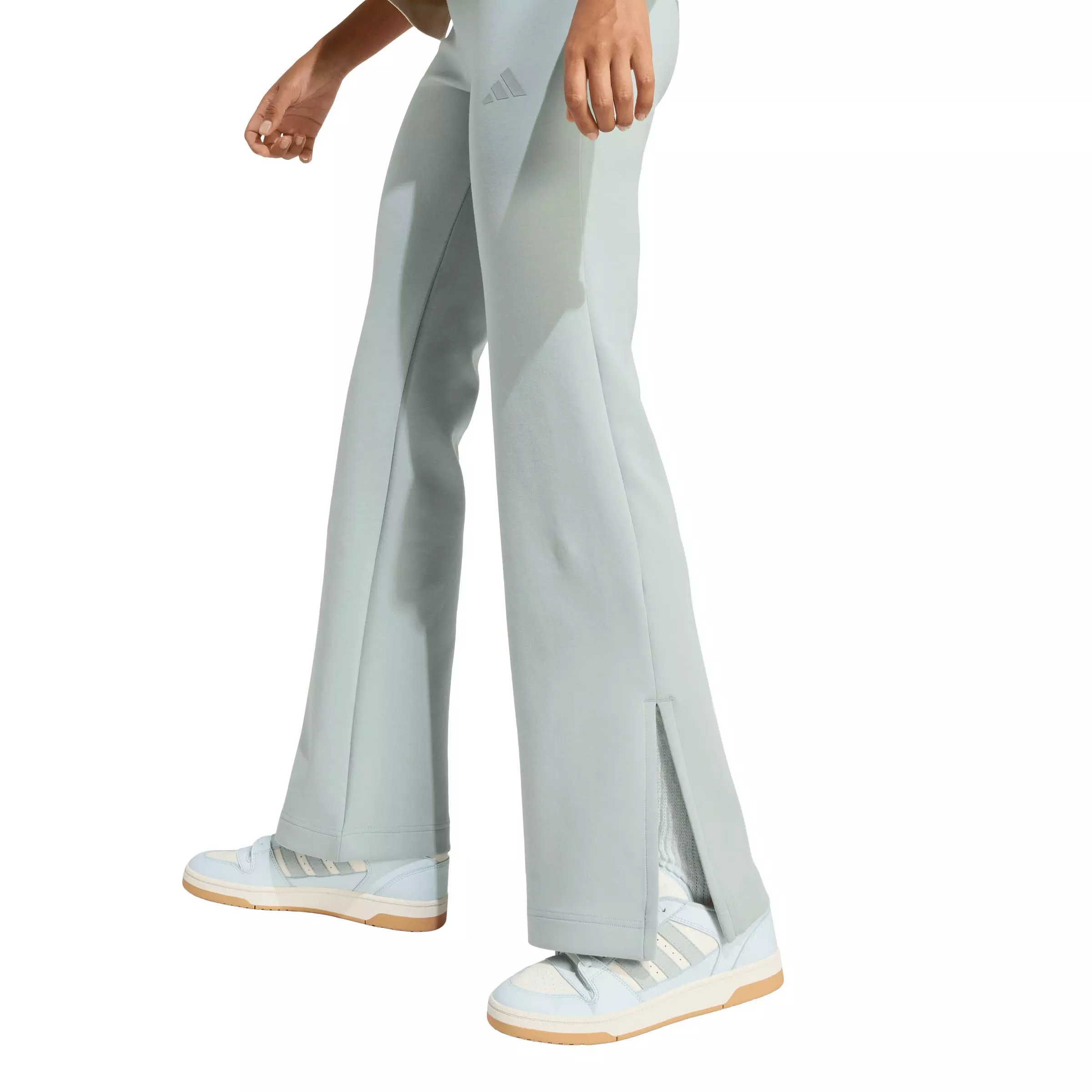 adidas Women's Soft Lux Flared Pants - Sage Green - SAGE GREEN