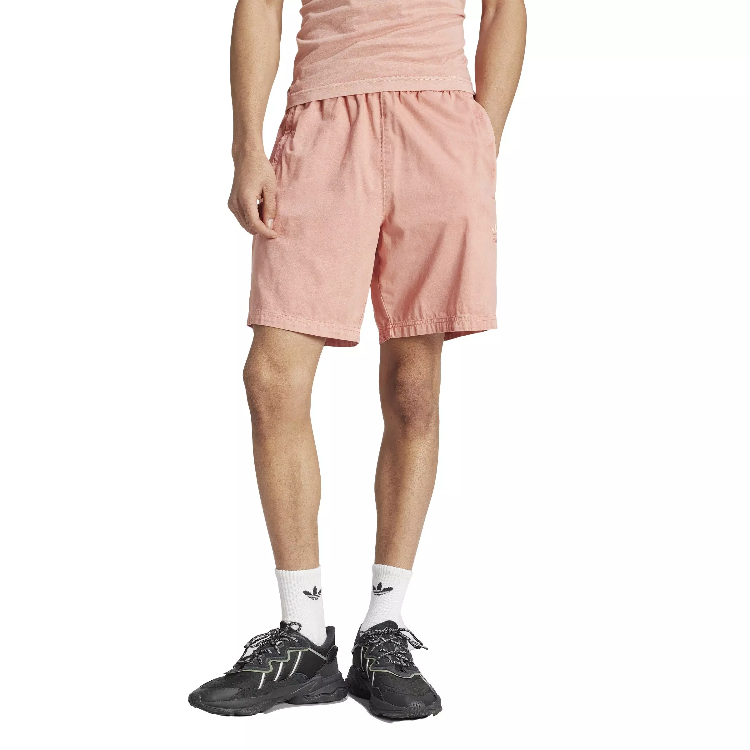 adidas Originals Men's Trefoil Essentials+ Dye Woven Shorts -Clay - CLAY
