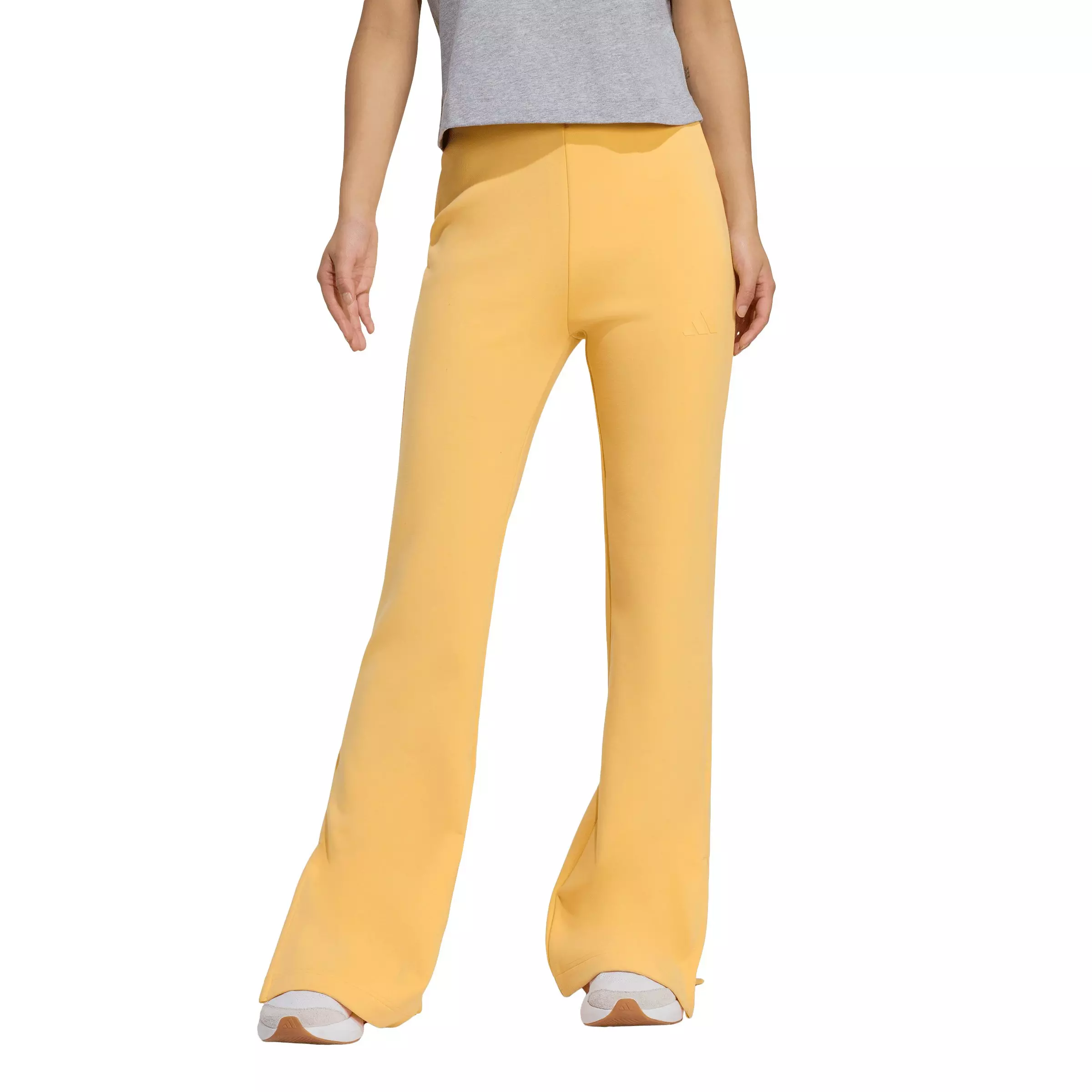 adidas Women's Soft Lux Flared Pants - Light Orange - LIGHT ORANGE