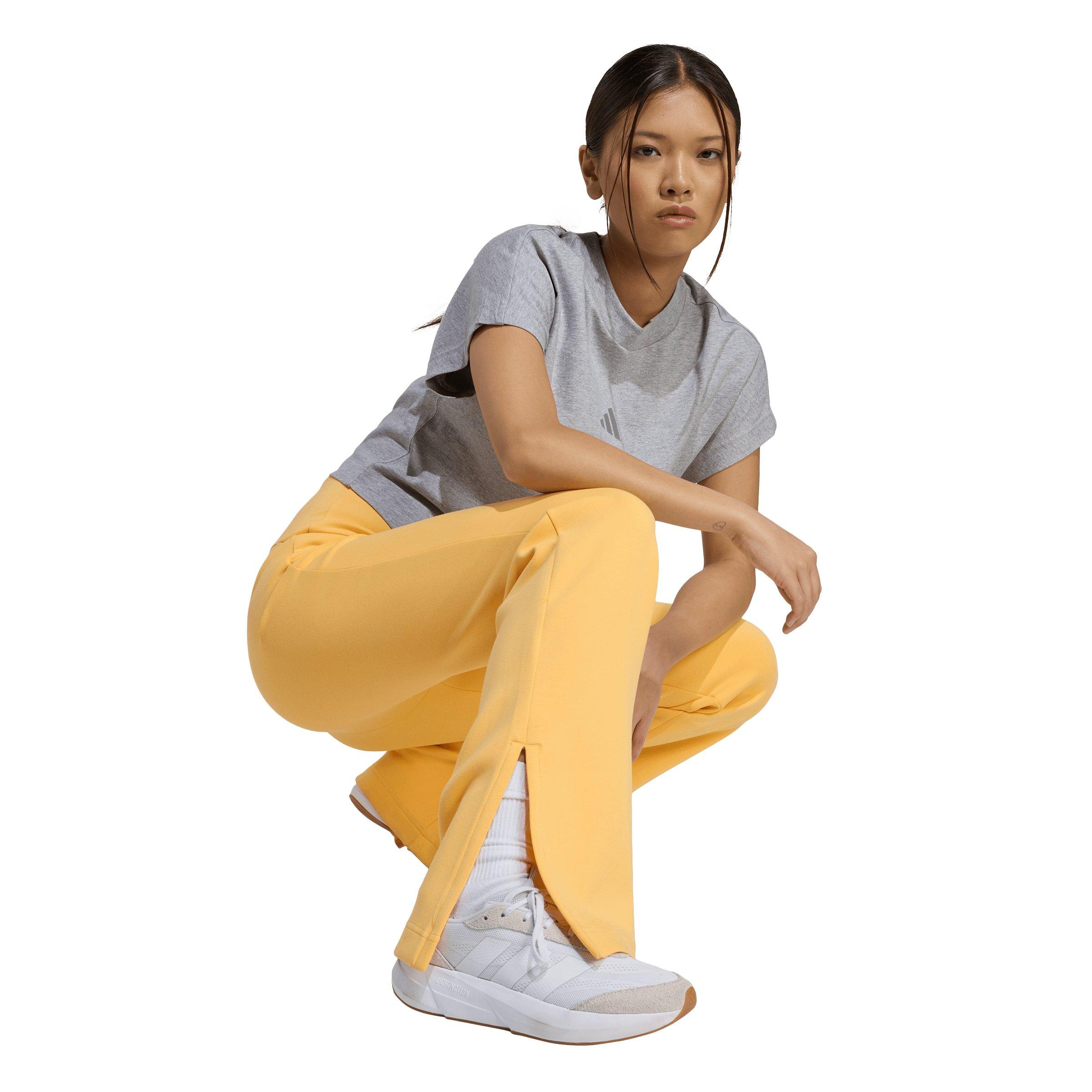 adidas Women's Soft Lux Flared Pants - Light Orange - LIGHT ORANGE Thumbnail View 4