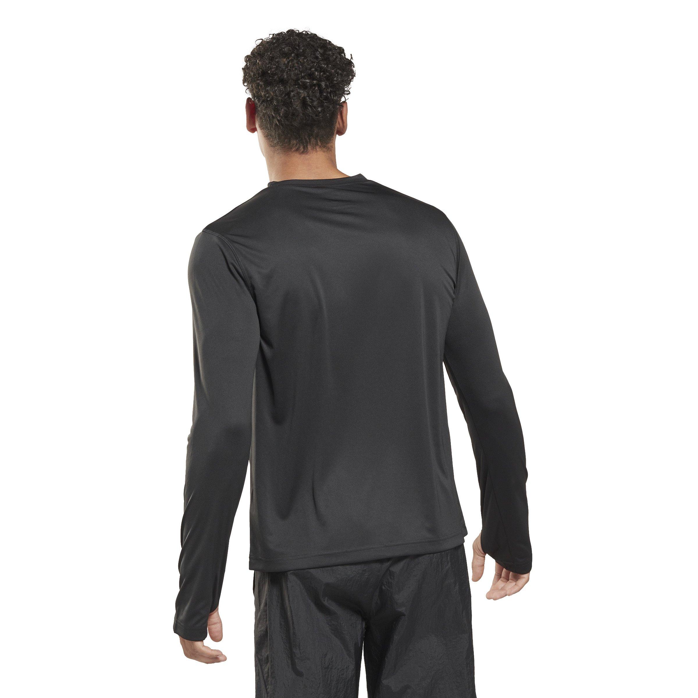 Reebok Men's Train Long Sleeve Tech Tee - BLACK Thumbnail View 2