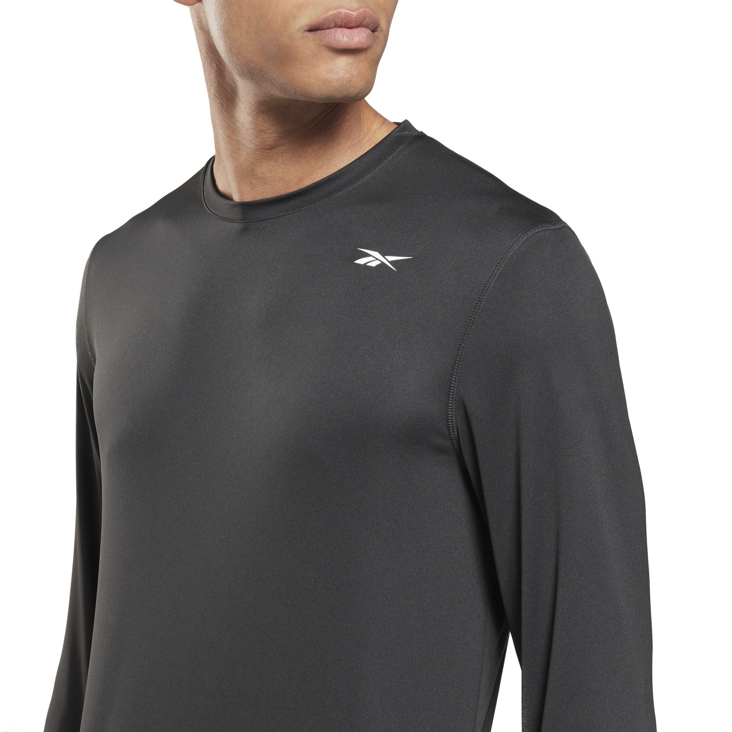 Reebok Men's Train Long Sleeve Tech Tee - BLACK Thumbnail View 4