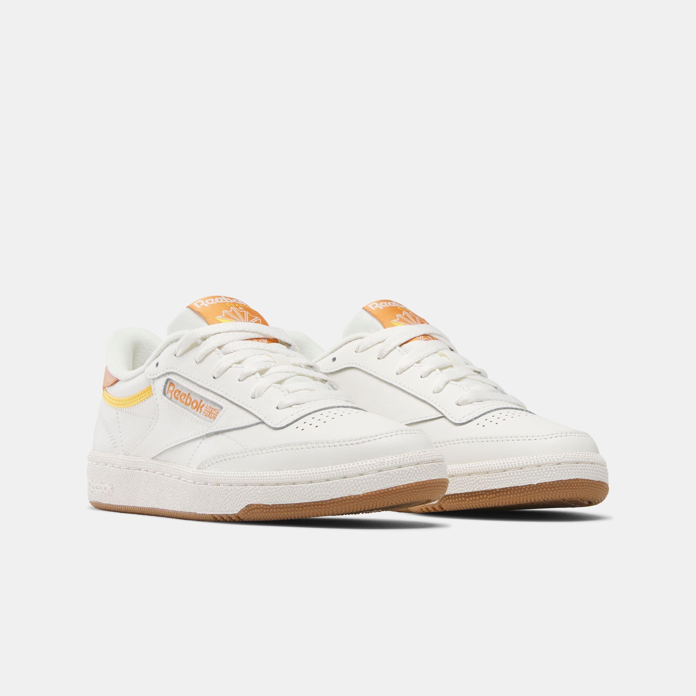 Reebok Club C 85 "White/Orange" Women's Shoe - WHITE/ORANGE Thumbnail View 2