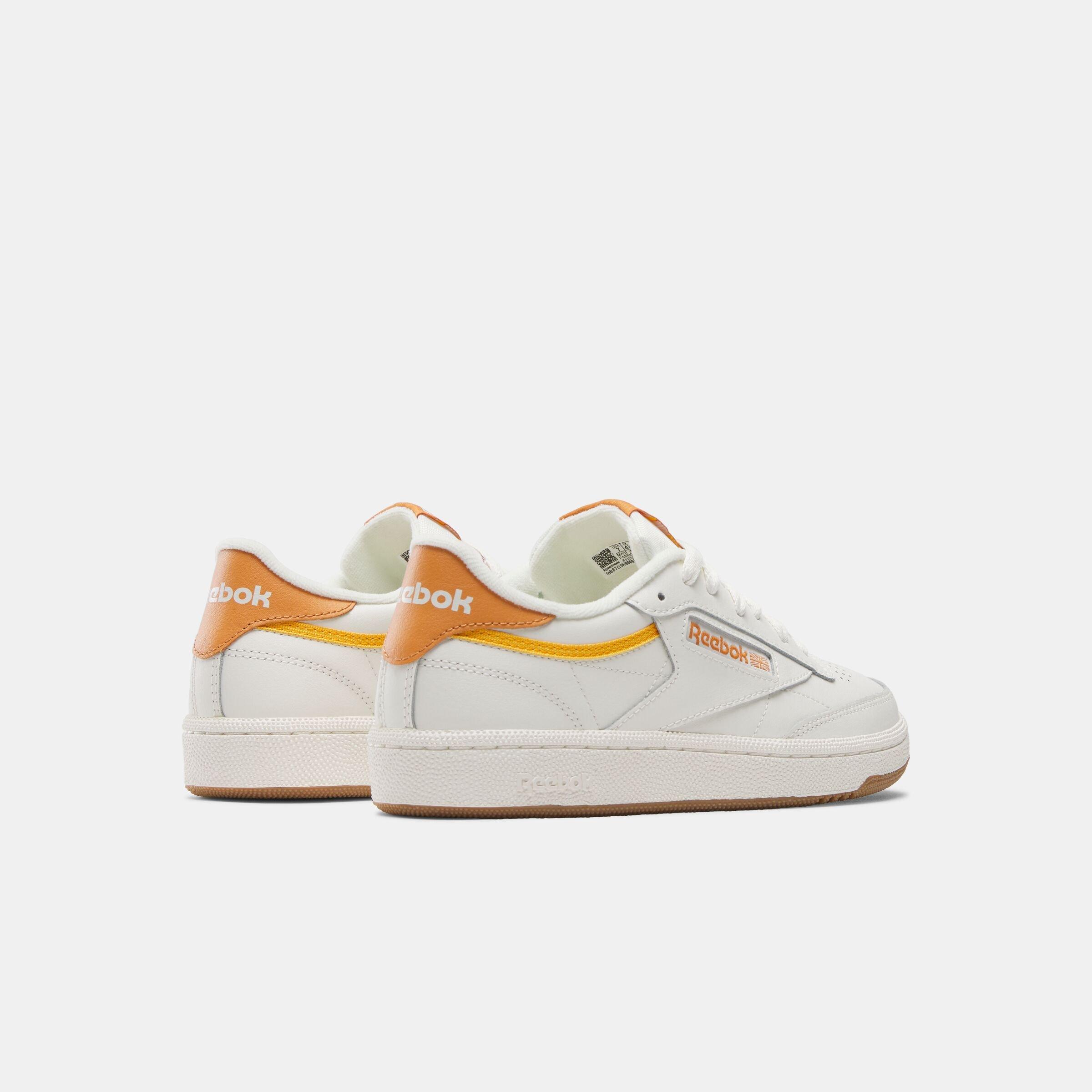 Reebok Club C 85 "White/Orange" Women's Shoe - WHITE/ORANGE Thumbnail View 3