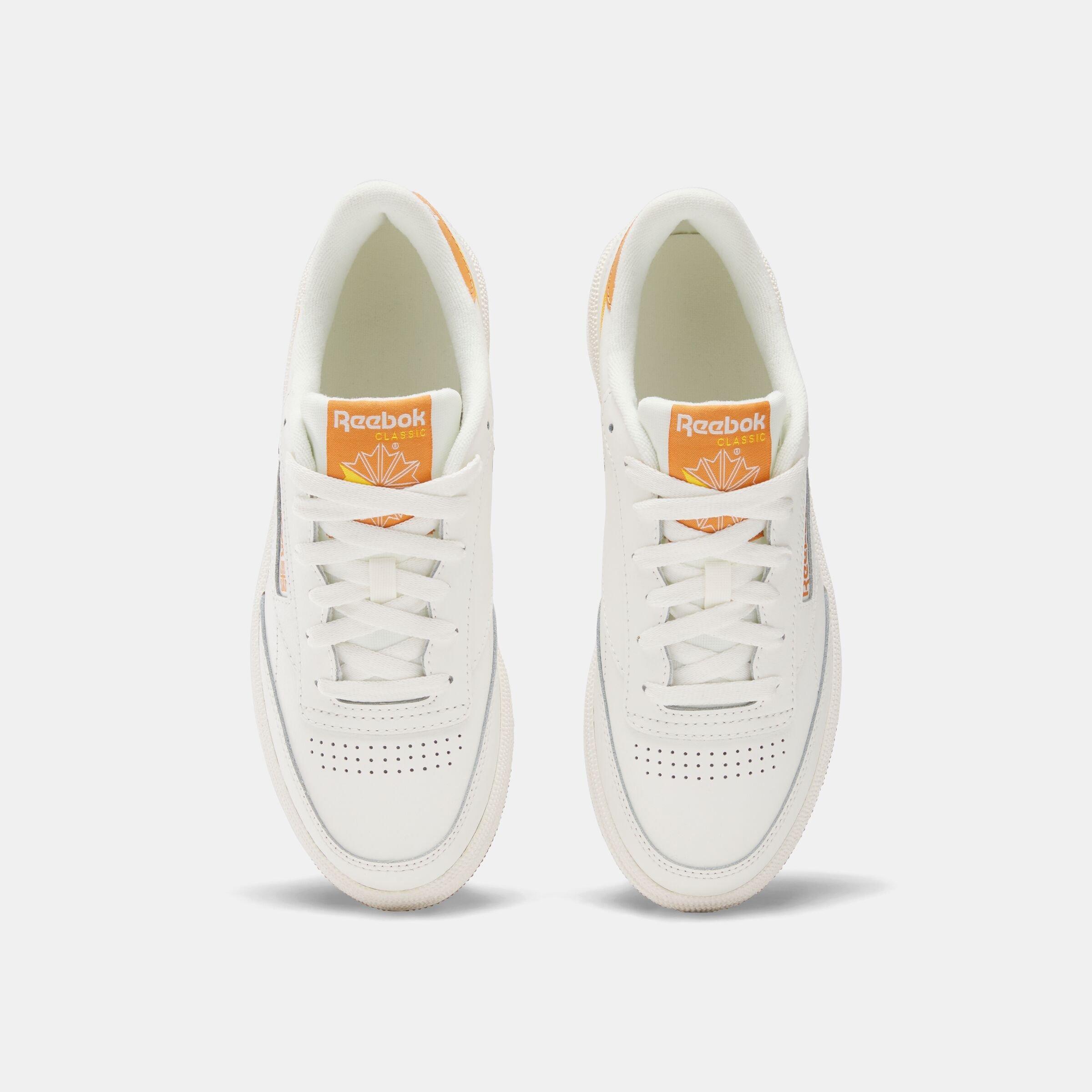 Reebok Club C 85 "White/Orange" Women's Shoe - WHITE/ORANGE Thumbnail View 4