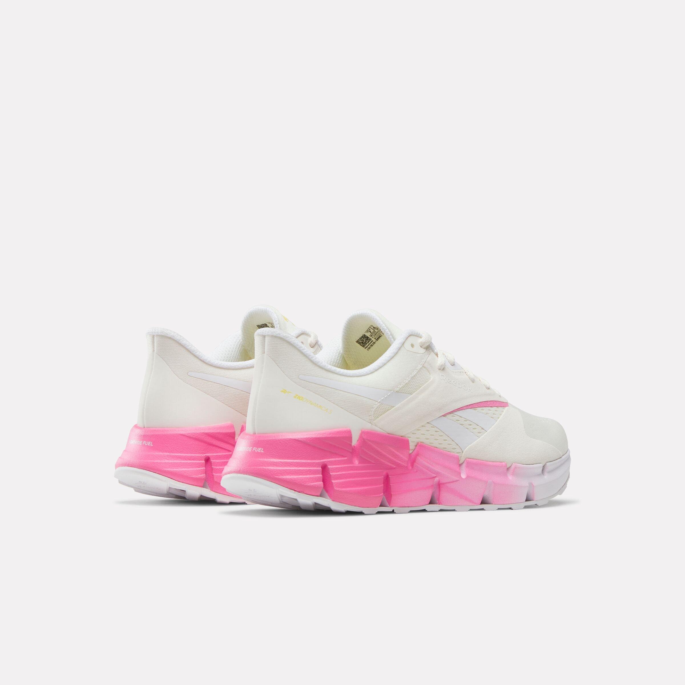Reebok Zig Dynamica 5 "Vintage Chalk/White/True Pink" Women's Running Shoe - WHITE/PINK Thumbnail View 3