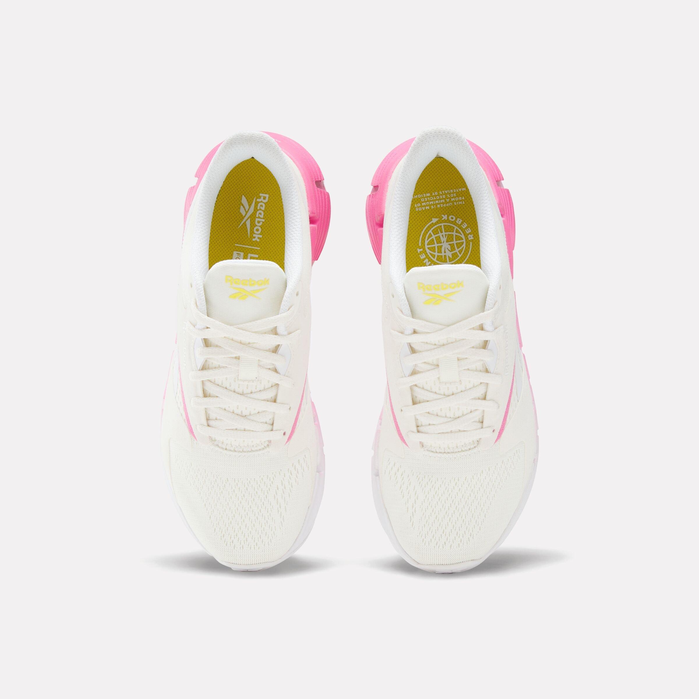 Reebok Zig Dynamica 5 "Vintage Chalk/White/True Pink" Women's Running Shoe - WHITE/PINK Thumbnail View 4