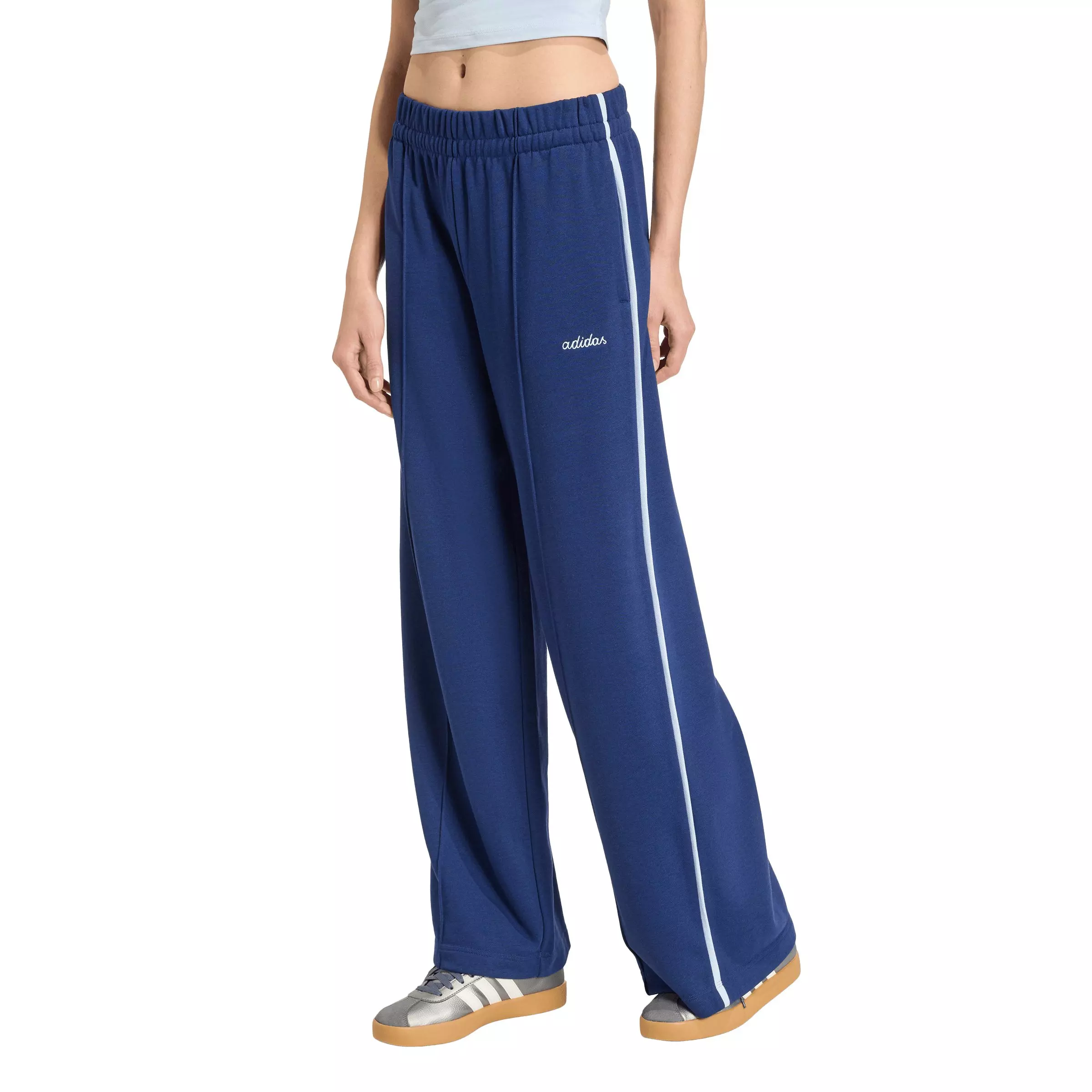 adidas Women's Seasonal Essentials Colorpop Embroidered Graphic Pants - Dark Blue - DARK BLUE
