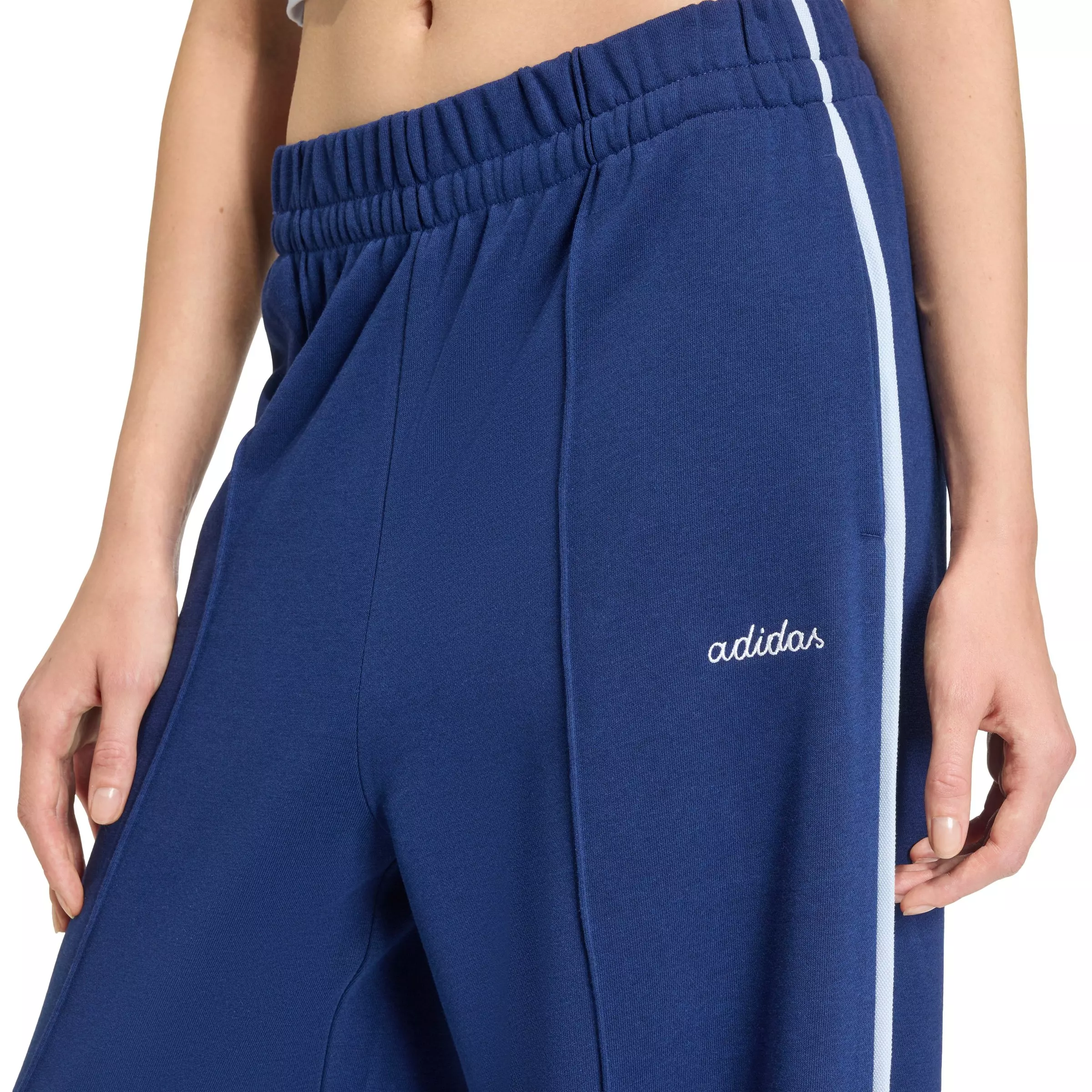 adidas Women's Seasonal Essentials Colorpop Embroidered Graphic Pants - Dark Blue - DARK BLUE