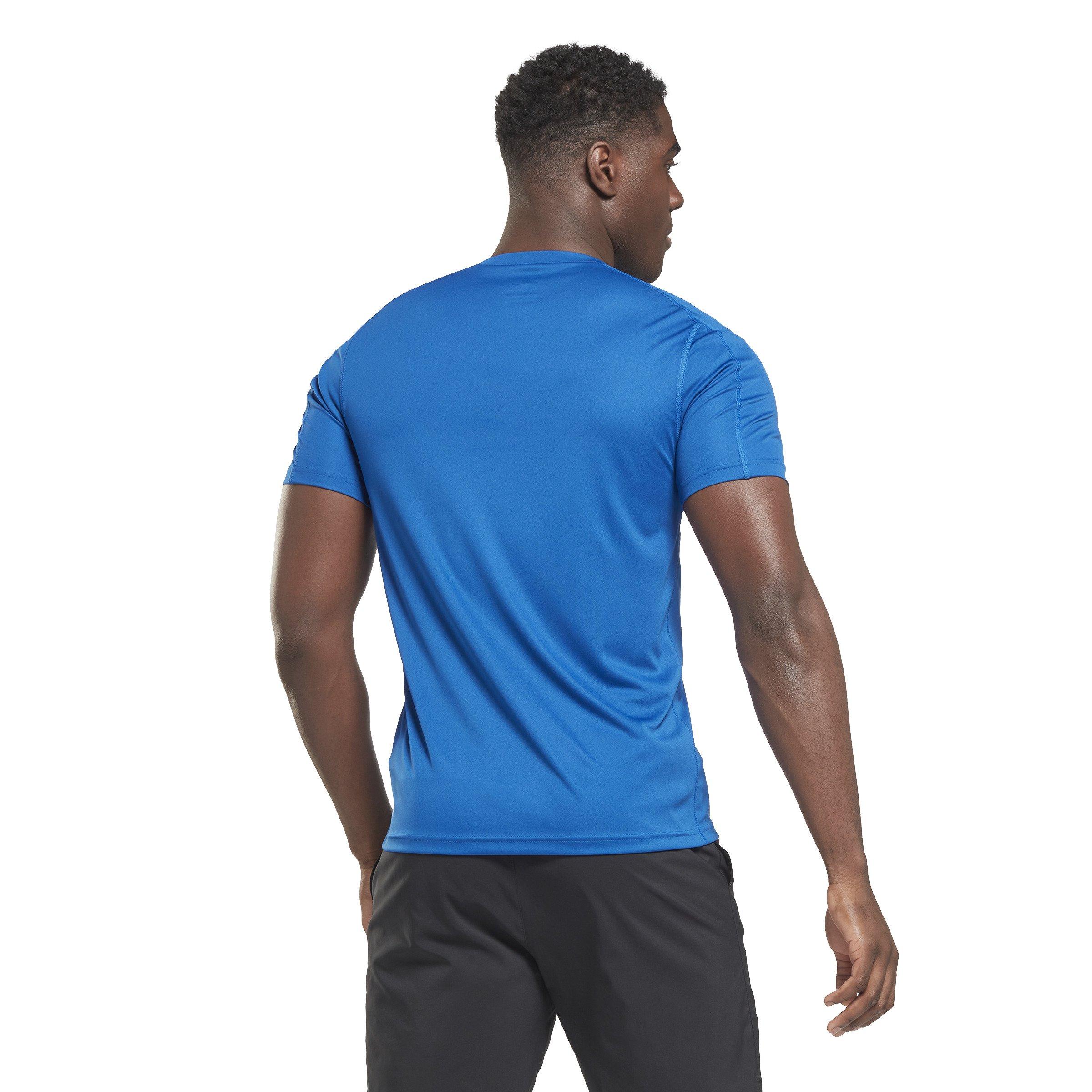 Reebok Men's Training Tech T-Shirt- Blue - BLUE Thumbnail View 2